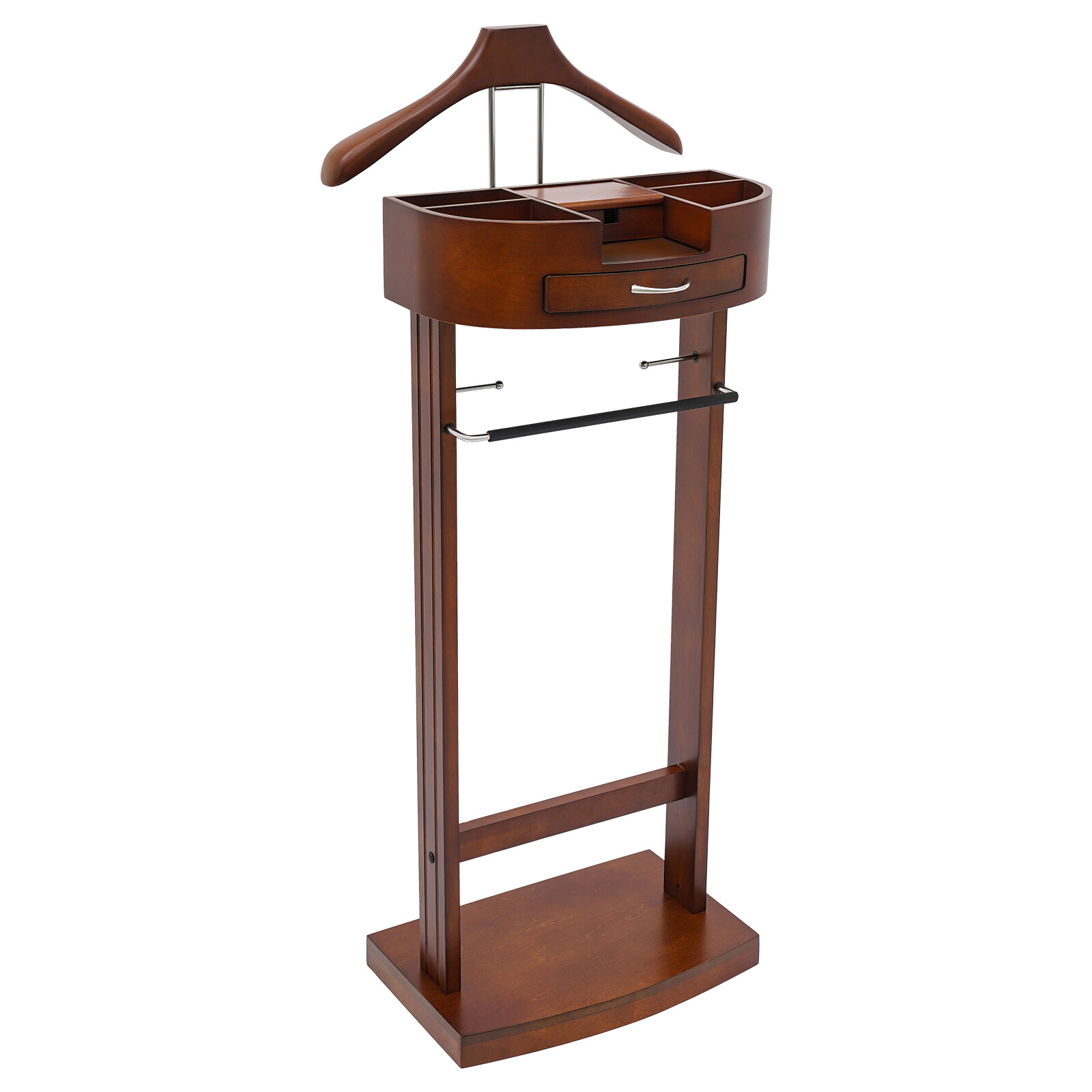 Free Standing Wood Suit Rack, Freestanding Clothing Valet Stand, Valet Stand