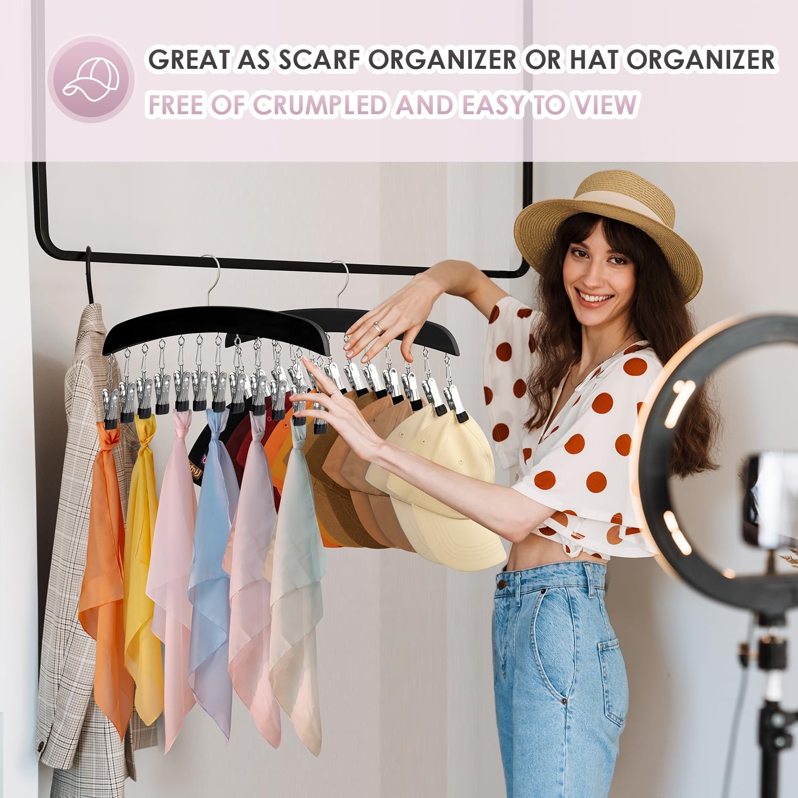 Leggings Hangers For Closet 2 Pcs Wooden Hanging Leggings Organizer Hanger With