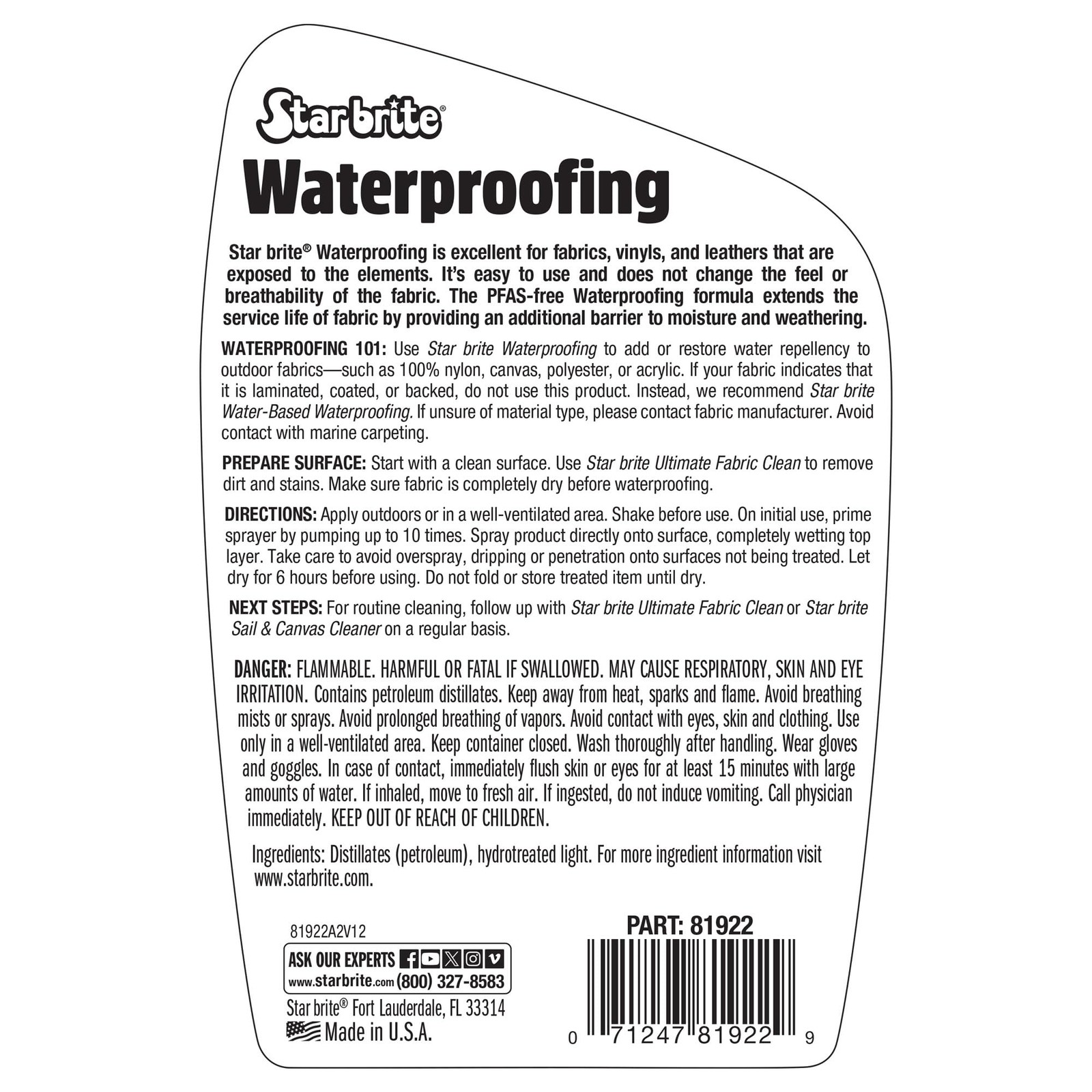 STAR BRITE Waterproofing Spray, Waterproofer + 22 Fl Oz (Pack of 1), 22