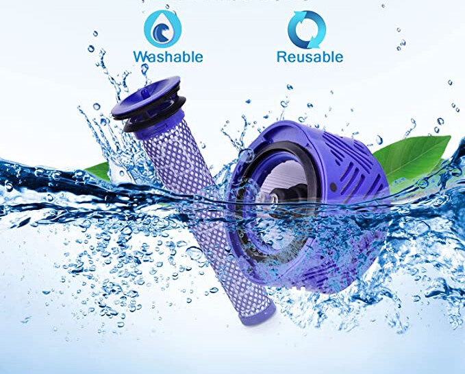 3 Pack Roller Brush Pre and Post Motor Filter for Dyson V6 Vacuum Cleaner