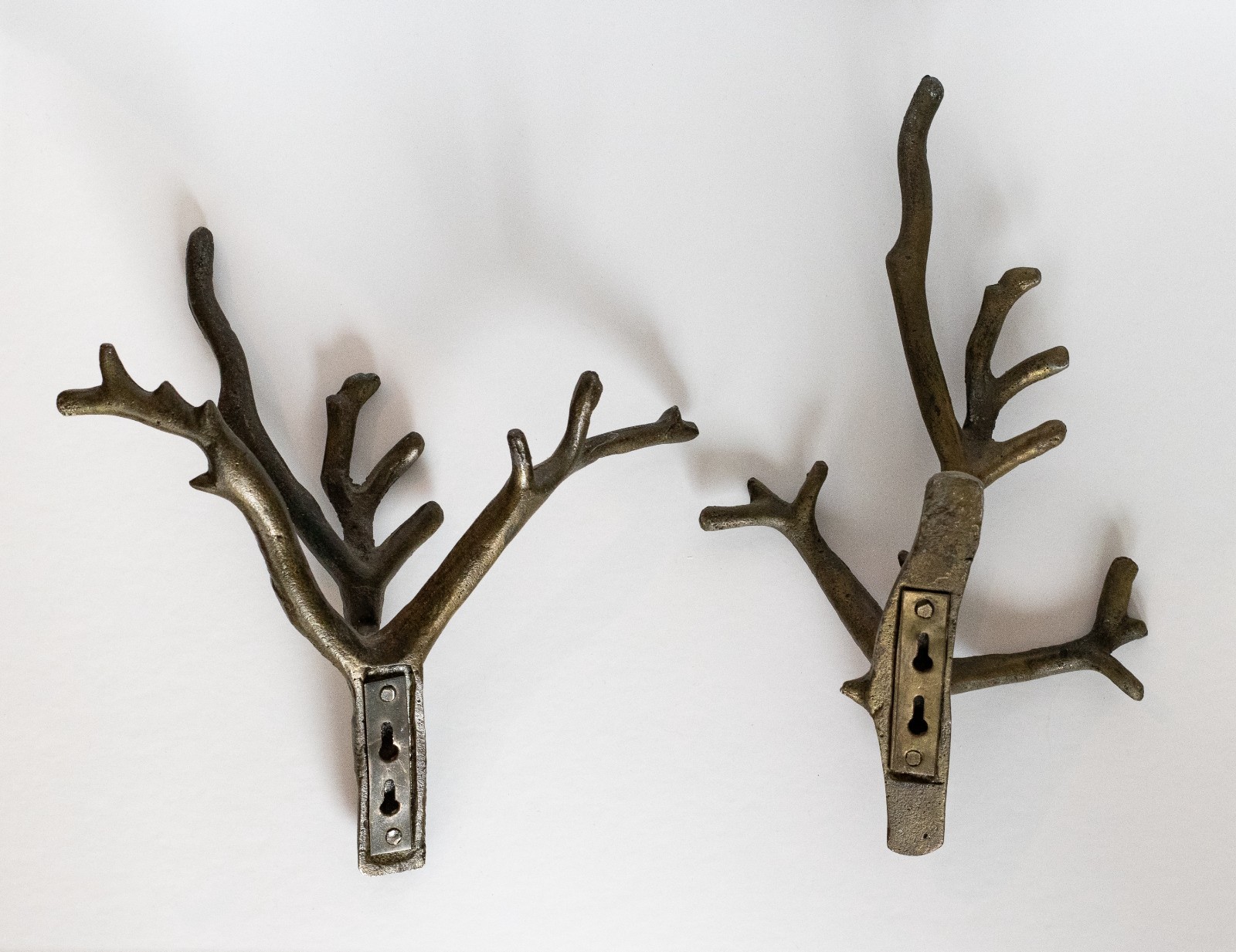 Urban Outfitters Cast Iron Bronze Tree Branch Wall Hooks Coat Hanger Set of 2