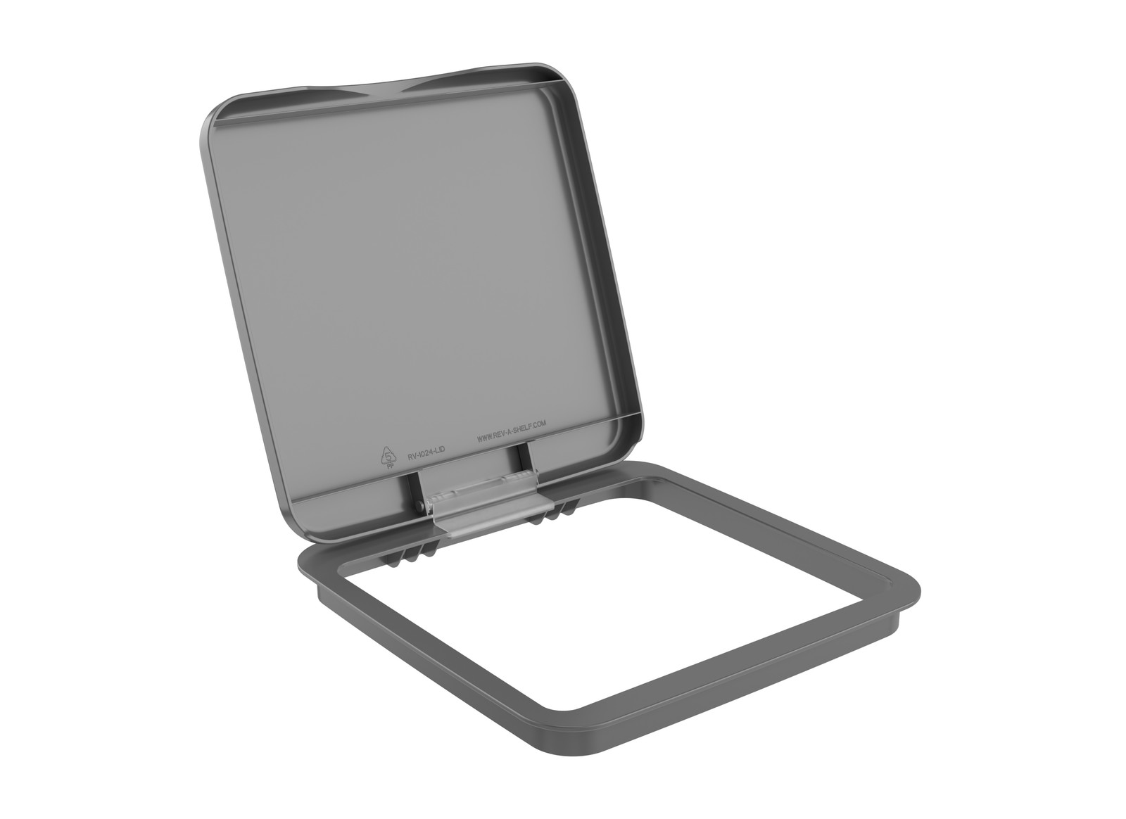 Rev-A-Shelf 27 qt. Trash Can Replacement Lid, Silver, RV-1024-LID-17-1