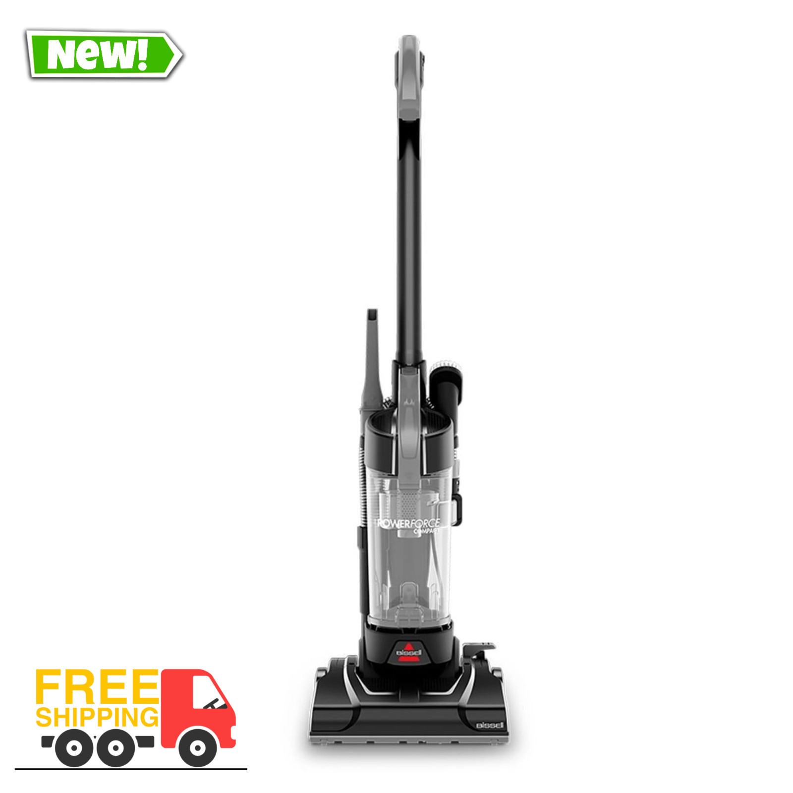 BISSELL PowerForce Compact Bagless Upright Vacuum 4362 Gray Black Free Ship