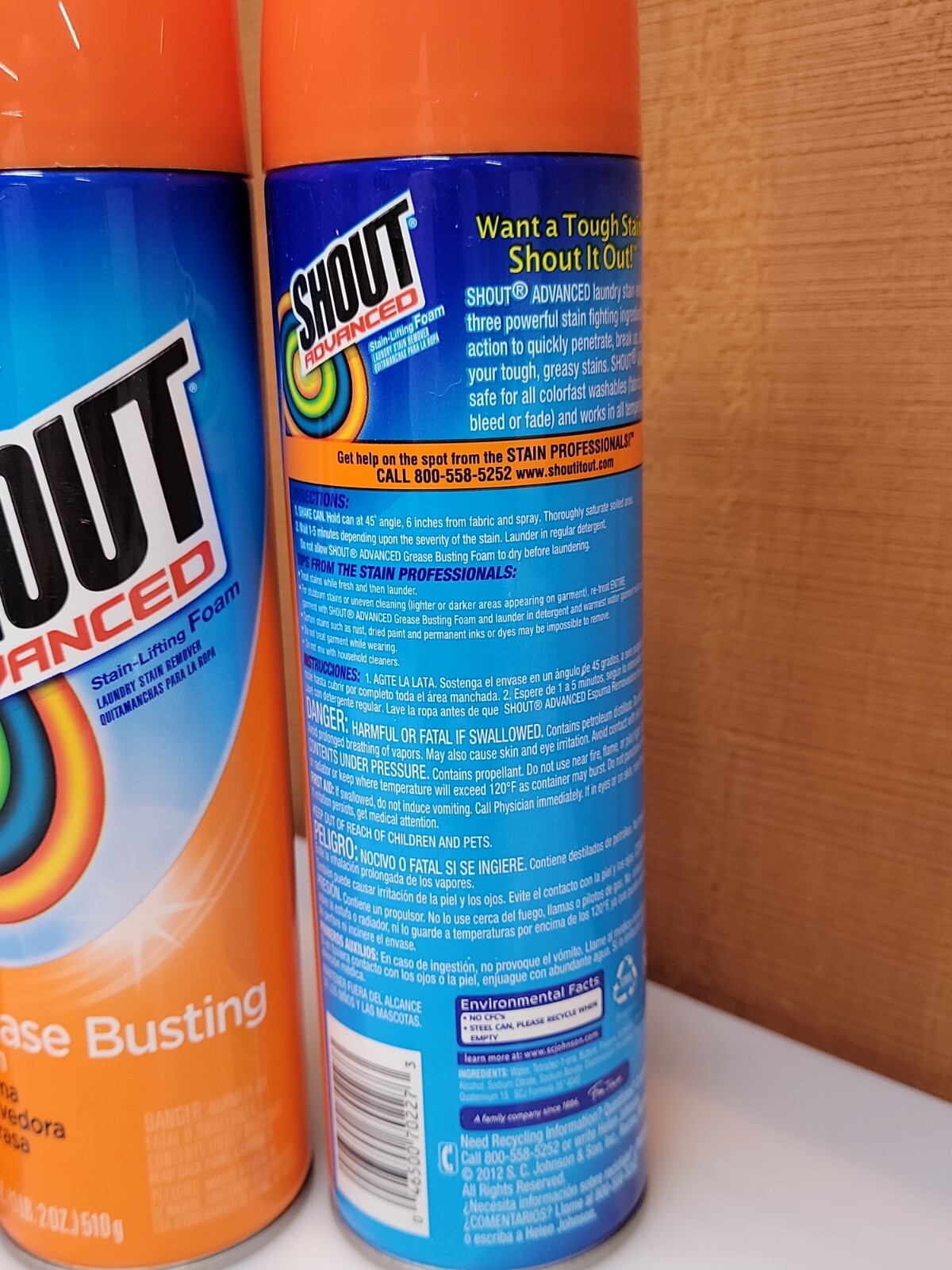 Shout Advanced Stain-Lifting Grease Busting Foam ~ 18 oz 4 Pack