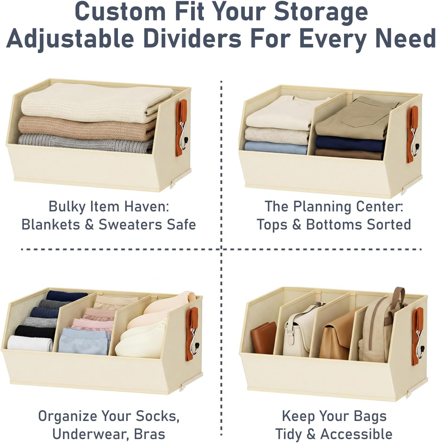 Hanging Closet Organizer Extra Large, Clothes Hanging Shelves for Closet with Di