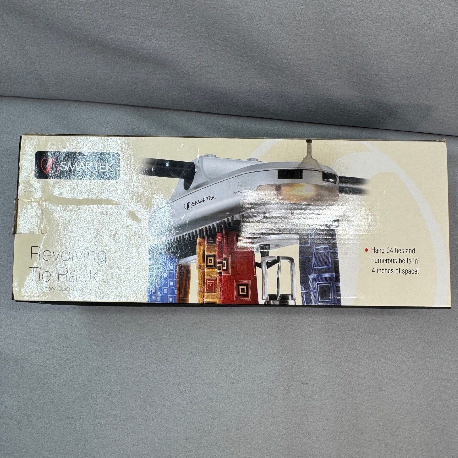 Smartek Revolving 64+ Tie Belt Rack Mens Silver Motorized ST-72 New Open Box