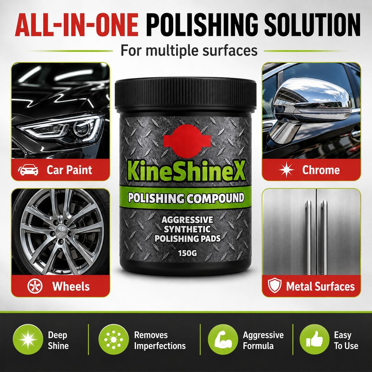 1~3x Surface Restoration Polish With Pad, Ultracut Polishing Compound 150g