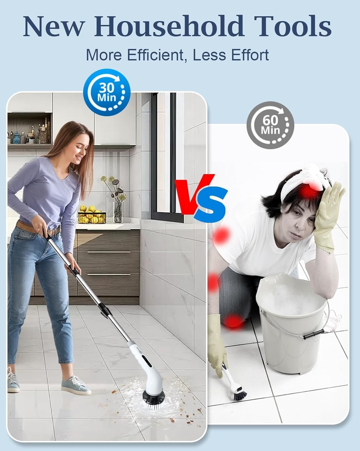 8 in 1 Electric Spin Scrubber for Bathroom, Tub, Tile, Kitchen