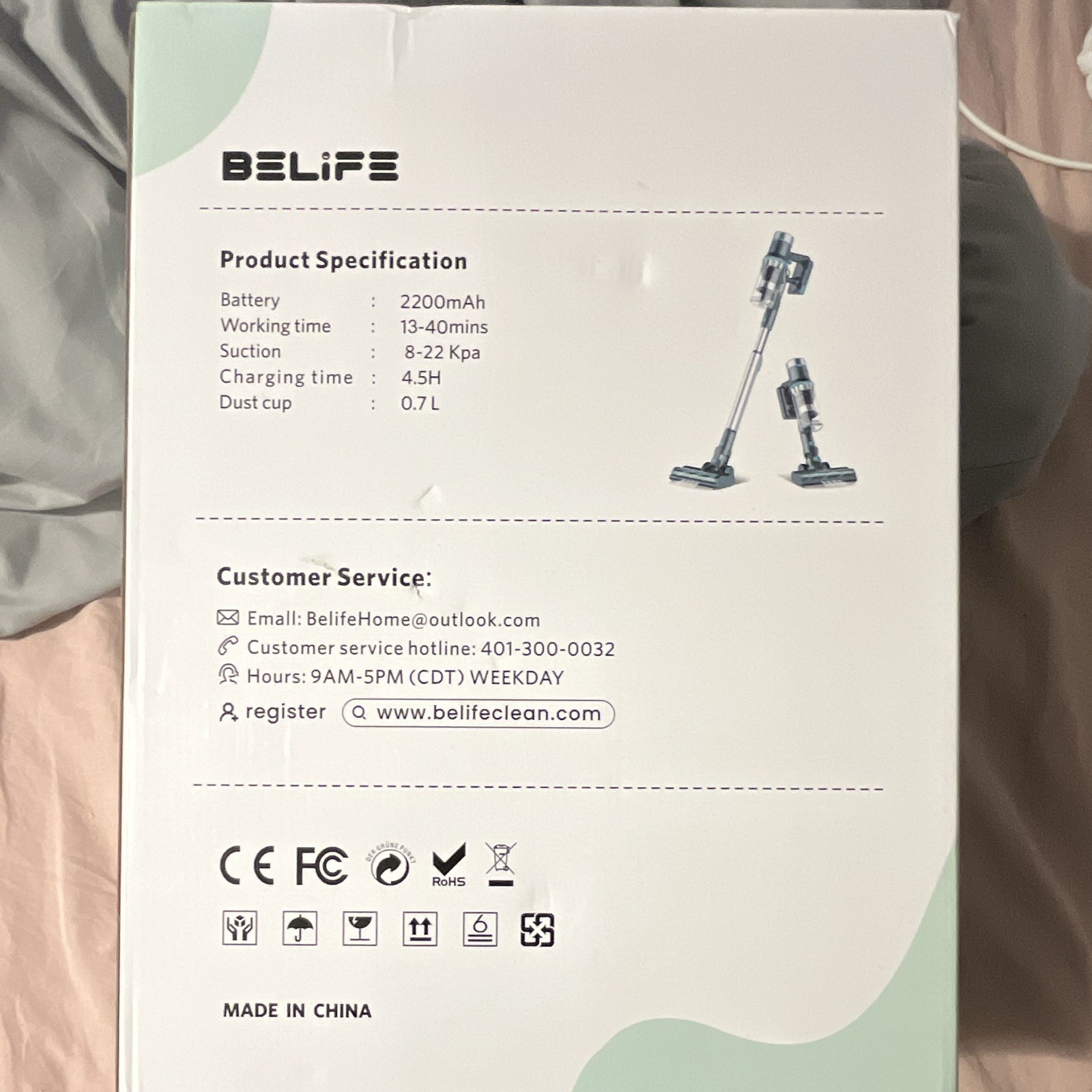 Belife BVC11 Cordless Stick Vacuum Bagless 0.7L 13-40min Touchscreen •BRAND NEW•