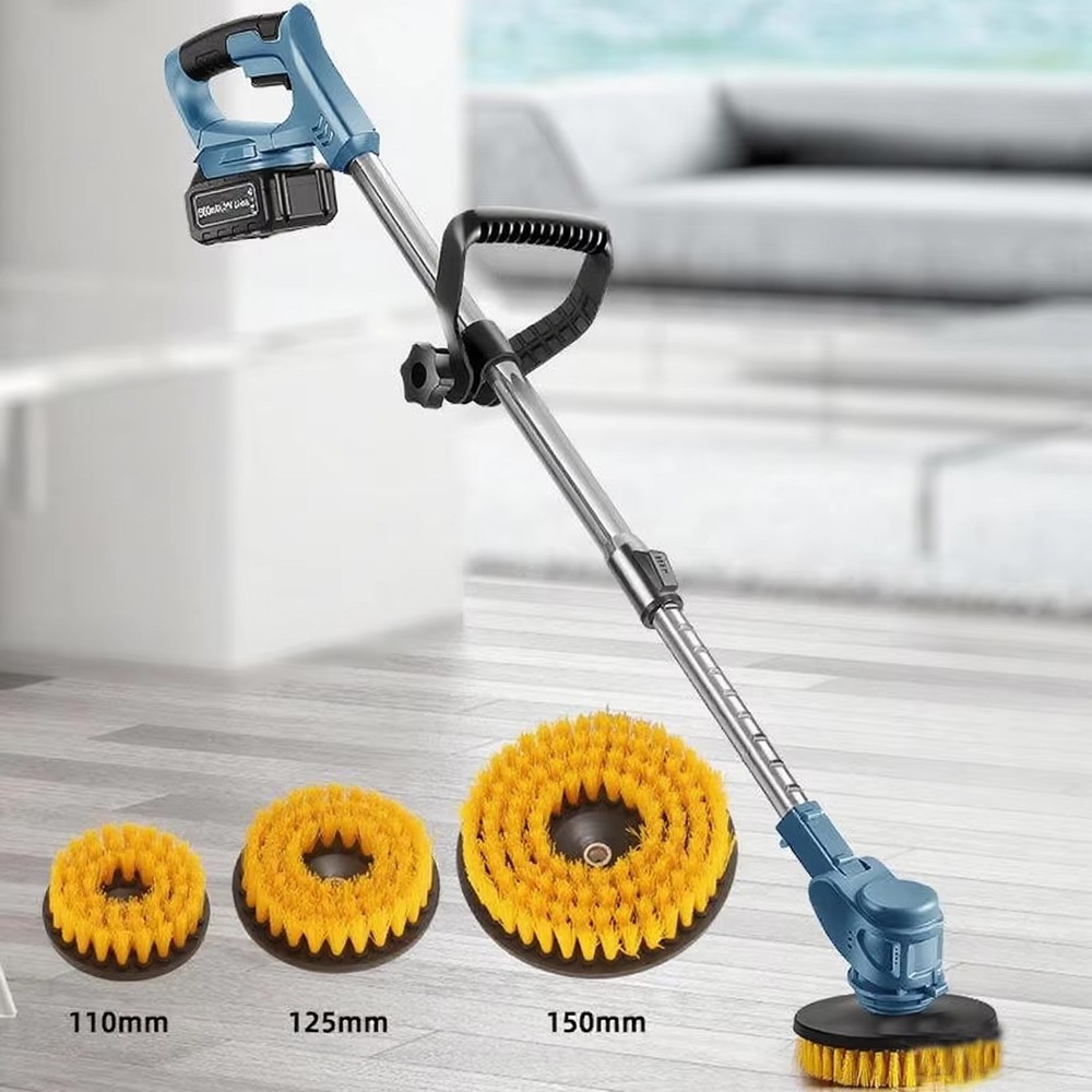 5000RPM Electric Spin Scrubber with Two Batteries Cordless Tile Floor Scrubber