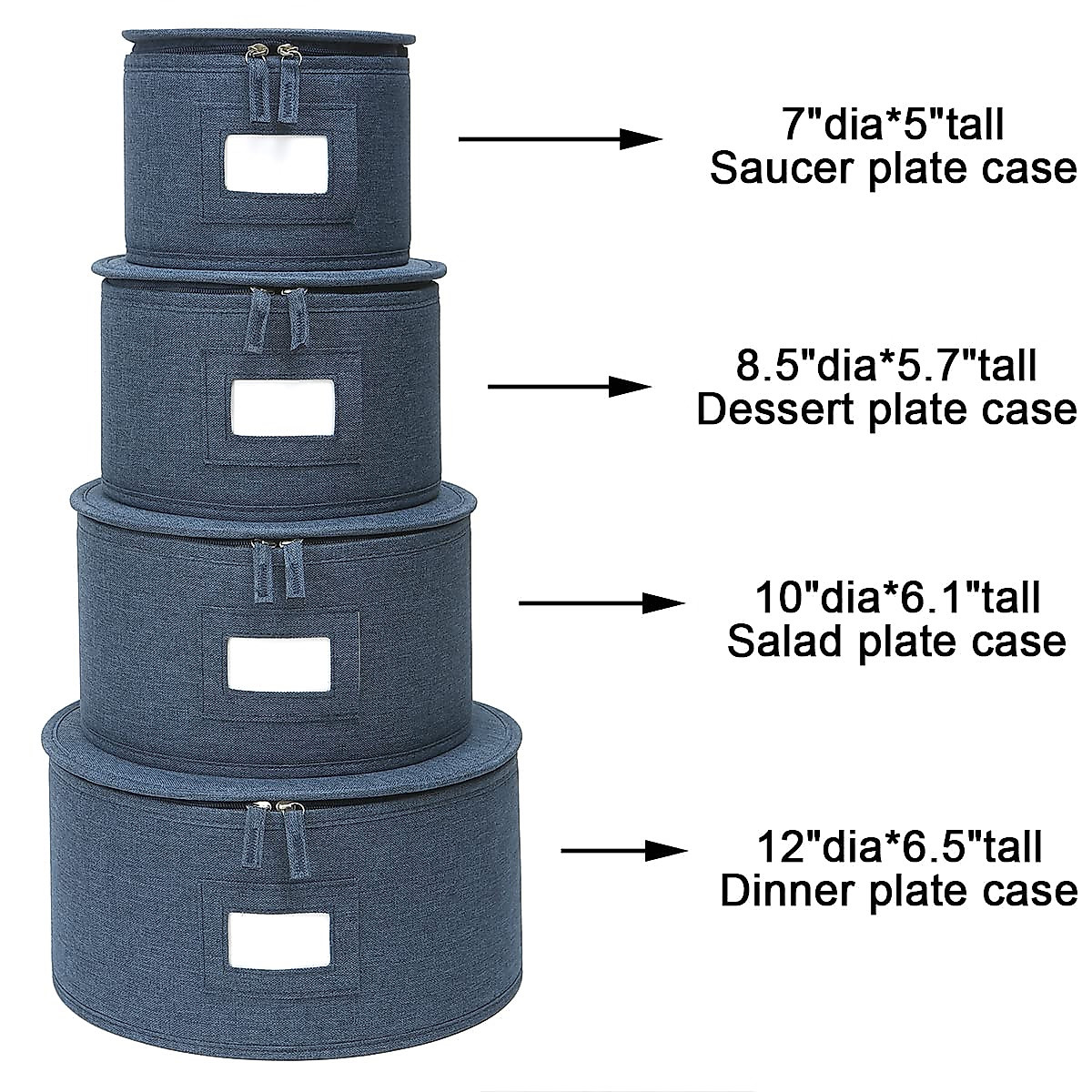 5Pc Hard Shell China Storage Containers Stackable Dish Plate Cup Organizer