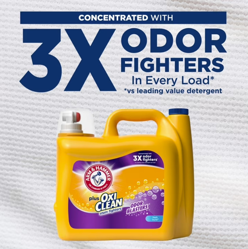 3P ARM & HAMMER Plus OxiClean, Odor Blasters Liquid Laundry Detergent, 200.2 oz