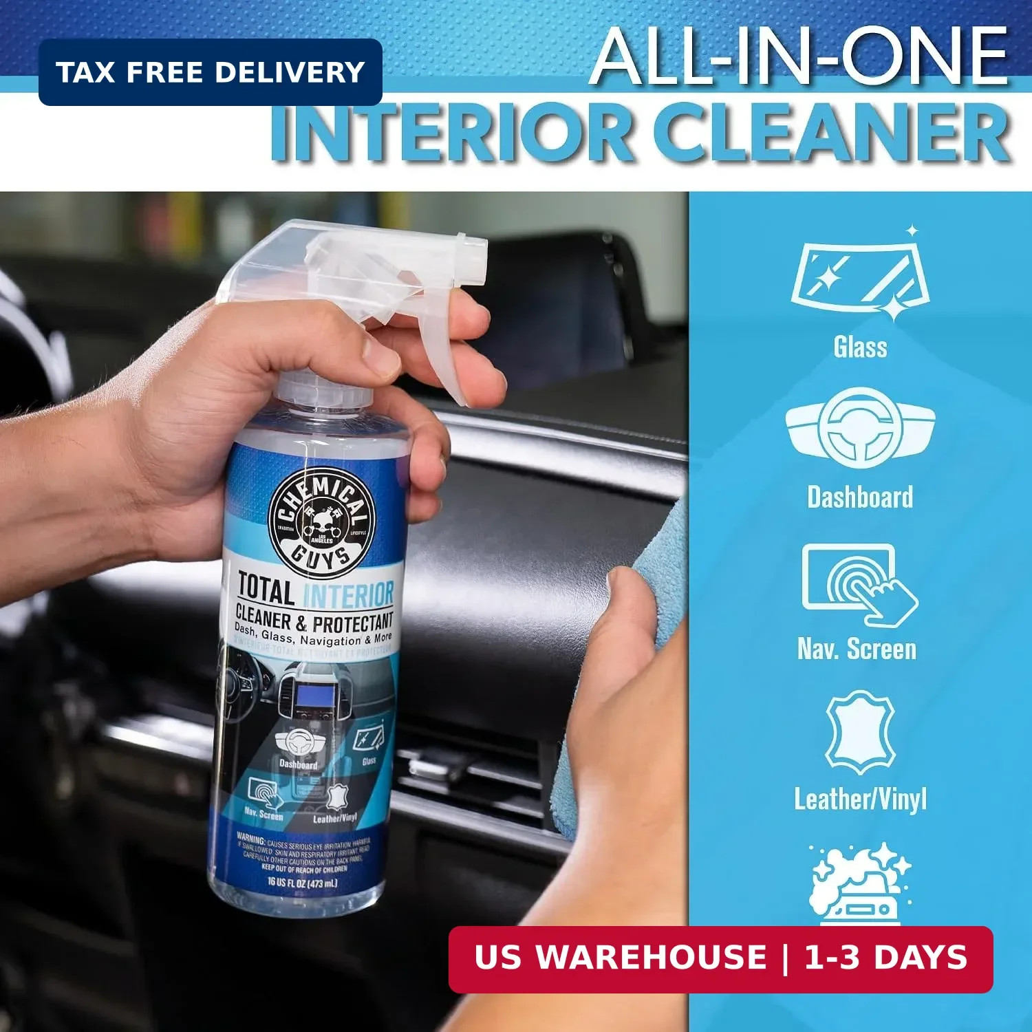 Total Interior Cleaner & Protectant, Leather & Vinyl, 32 oz | Cle