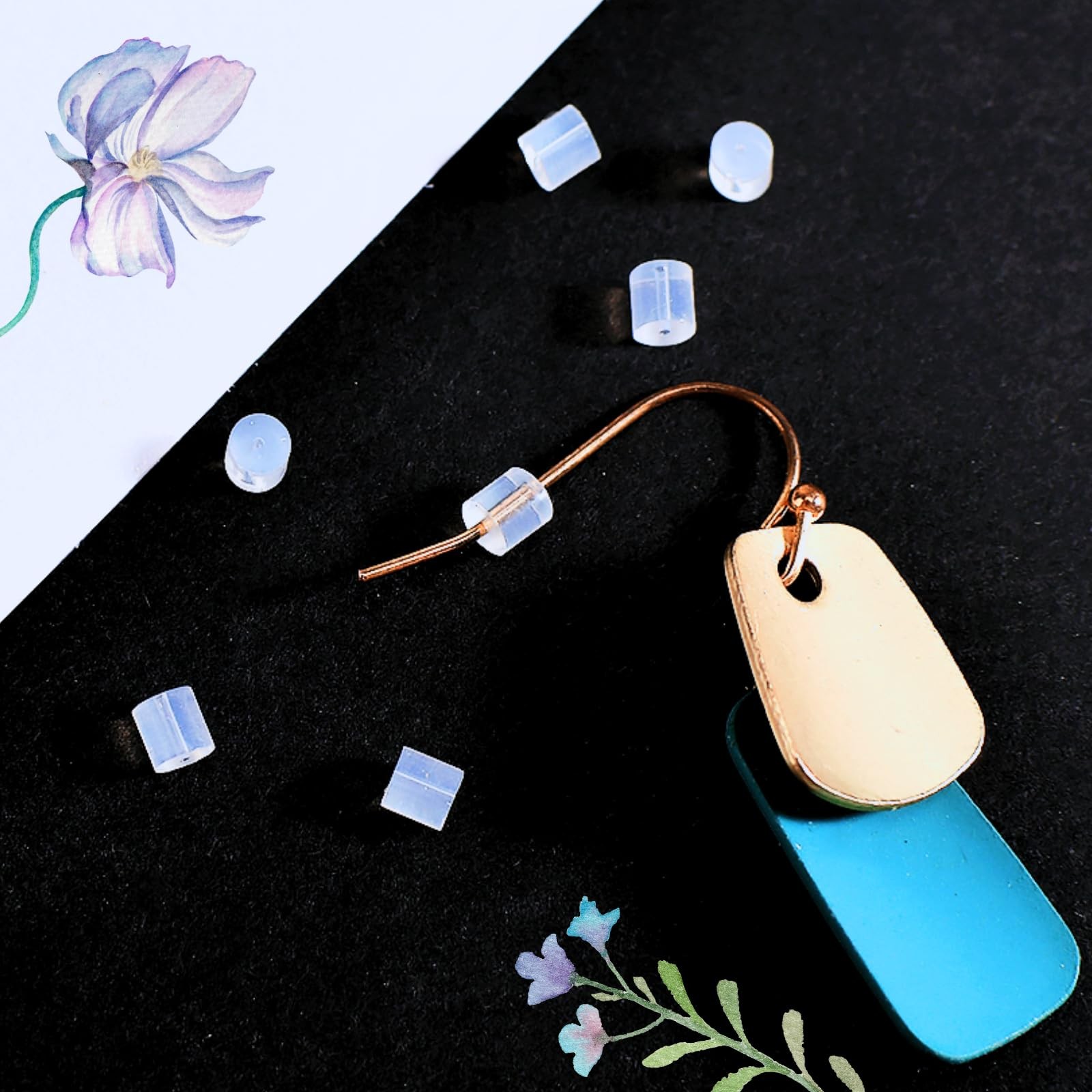 Clear Earring Backs, 200PCS Plastic Stoppers, Tube