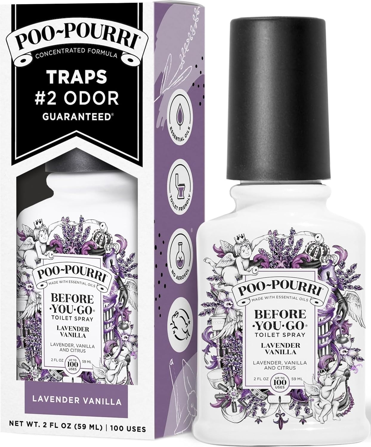 Lavender Vanilla Toilet Spray by Poo~Pourri – Eco-Friendly Odor Control 2 Fl Oz
