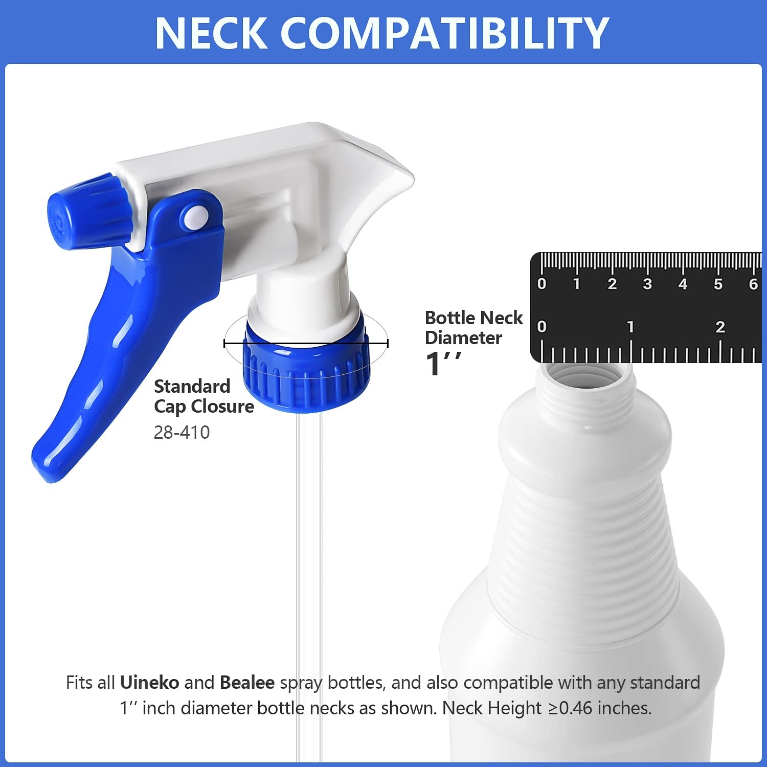 6 Pack Universal Spray Bottle Replacement Nozzle, Mist & Stream Trigger Spray…