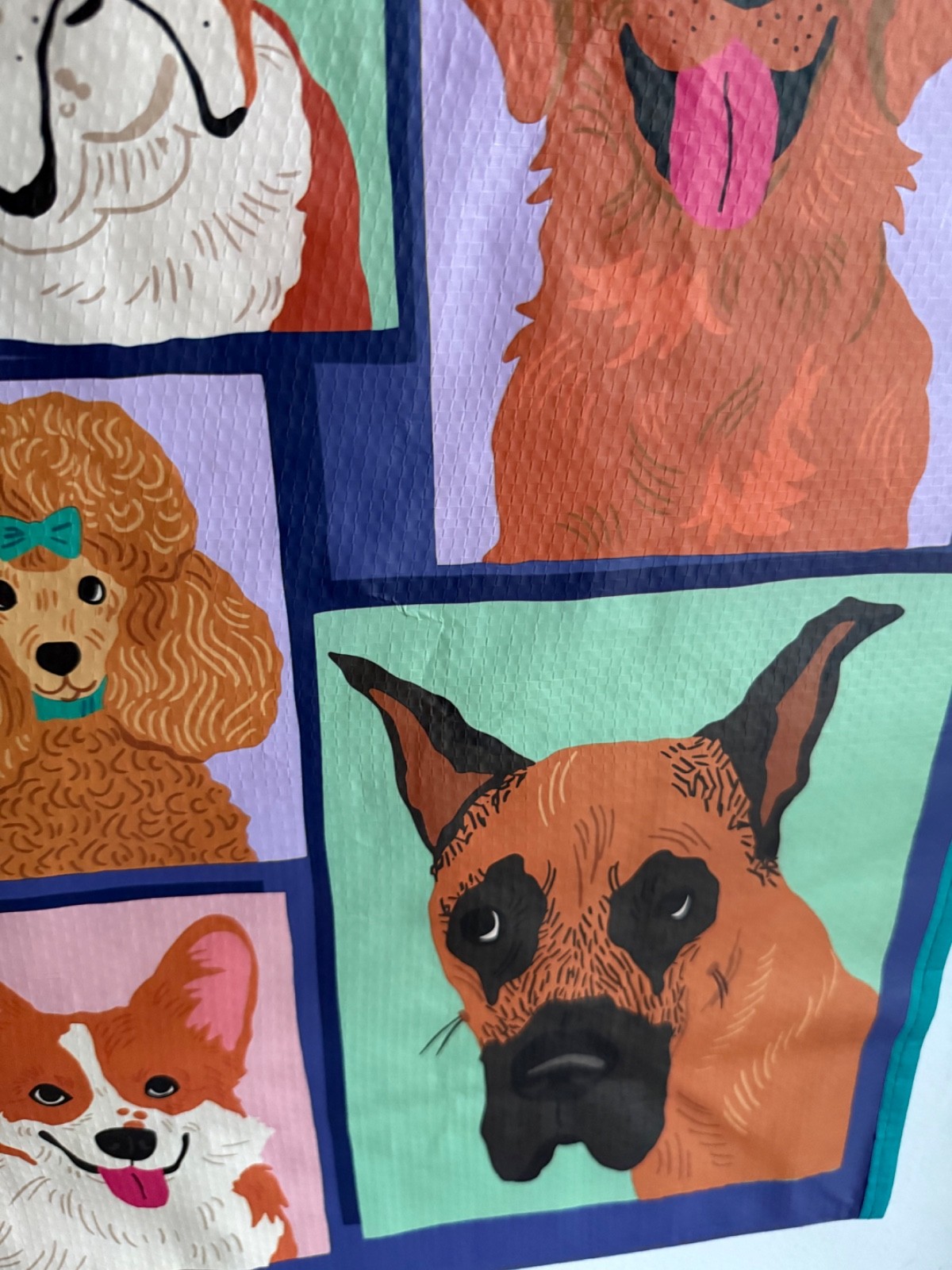 MARSHALLS LARGE TOTE SHOPPING BAG 20″ X 18″ DOG FACE POP ART PUPPY FRAME NEW