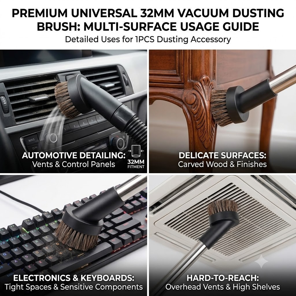1PCS Brush Dusting 32Mm Replacement Accessories for Vac Tool Attachment Vacuum C