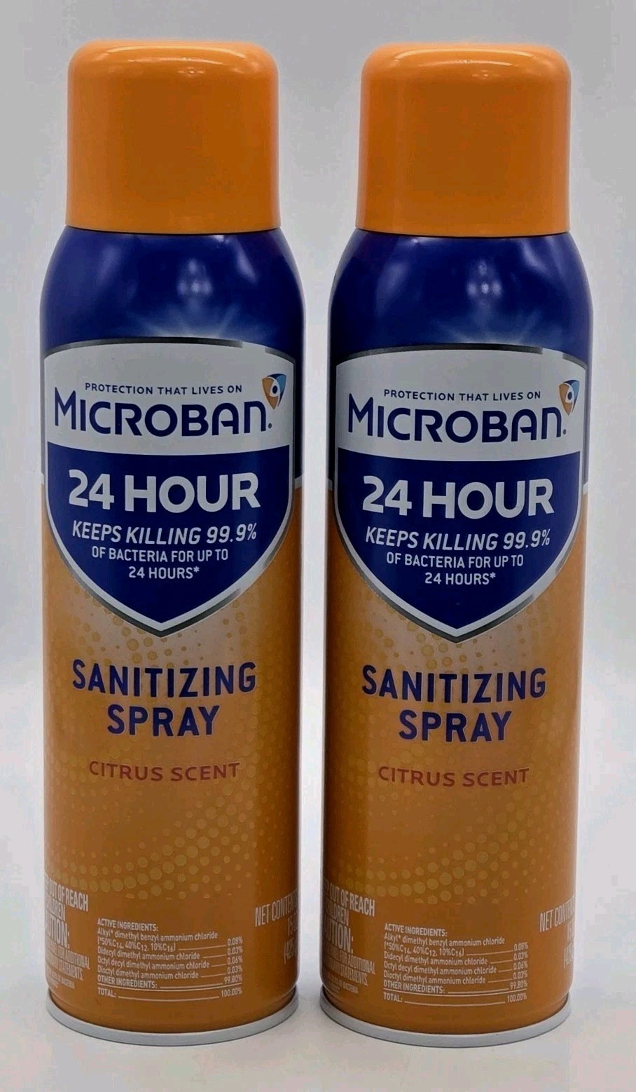 Microban 24-Hour Sanitizing Spray Citrus Scent 15 oz. Kills 99.9% Bacteria Lot 2