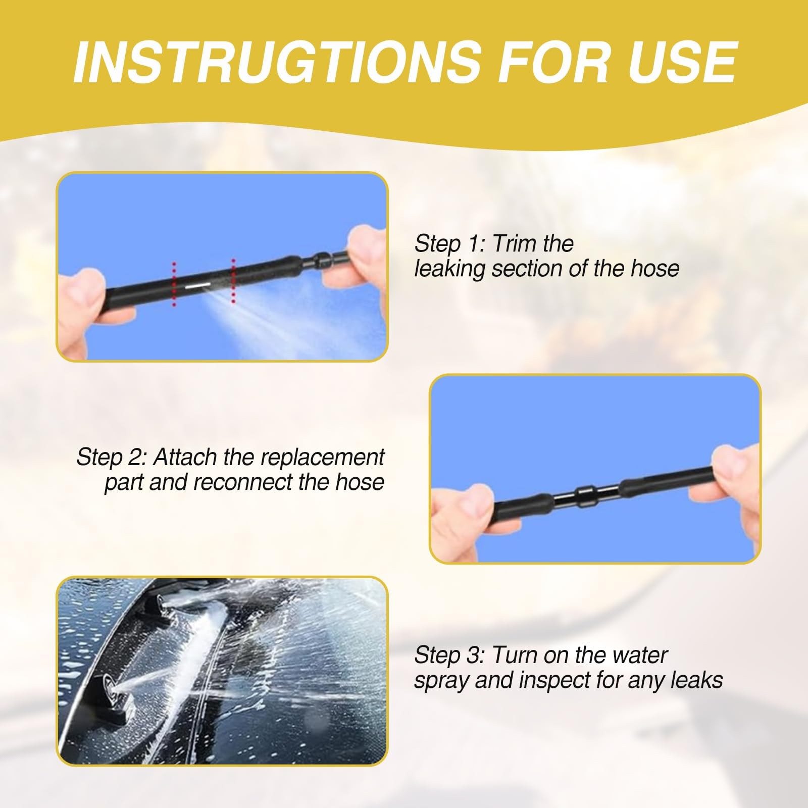 20PCS Universal Windshield Washer Hose Connectors, 2-Way I-Type Wiper Hose Adapt