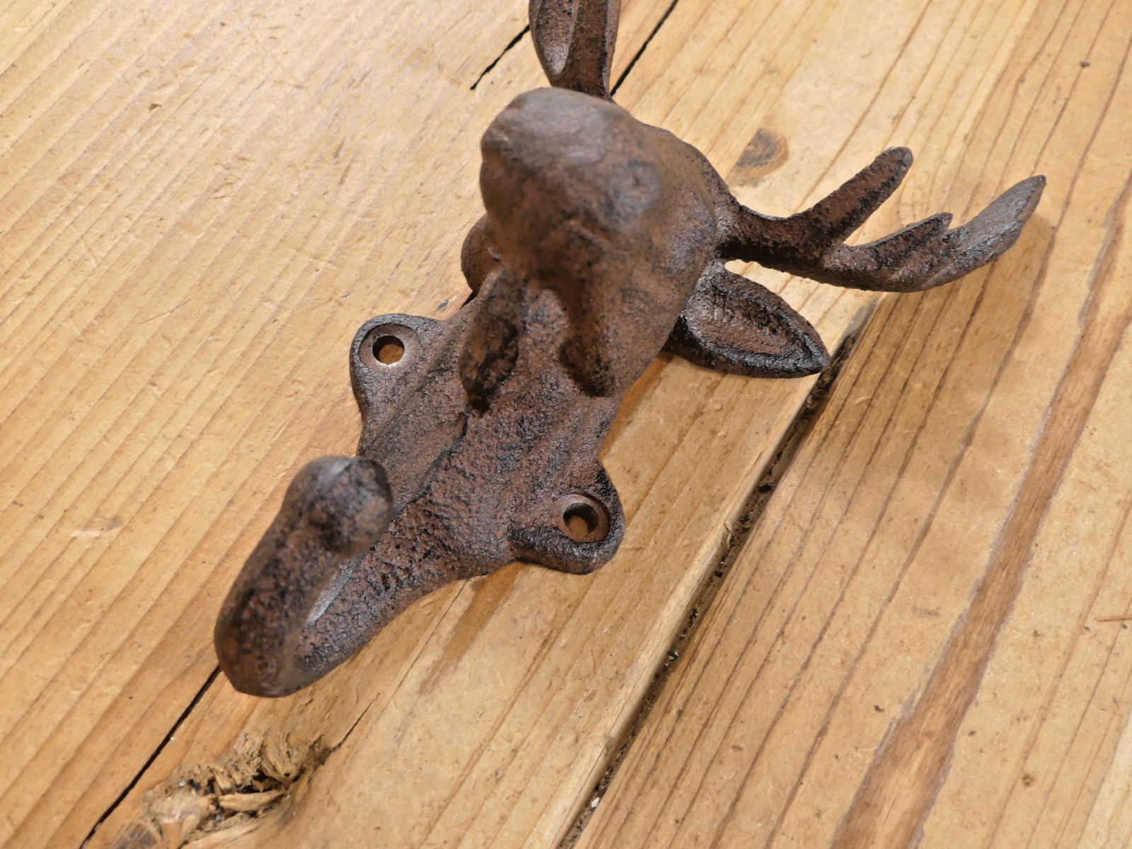 6 Rustic Elk Deer Moose Head Hooks Cast Iron Coat Hook Rack Restoration Hat