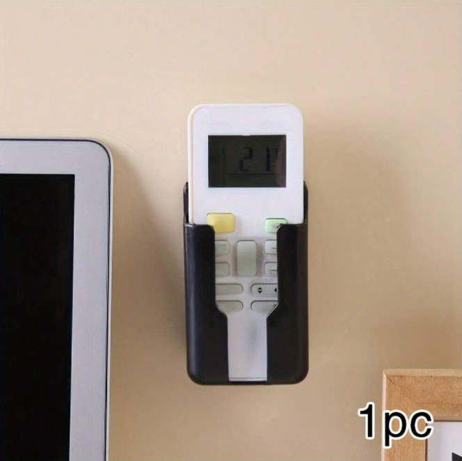1 pc Wall Mounted Remote Control Holder Self-Adhesive Plastic Storage Box