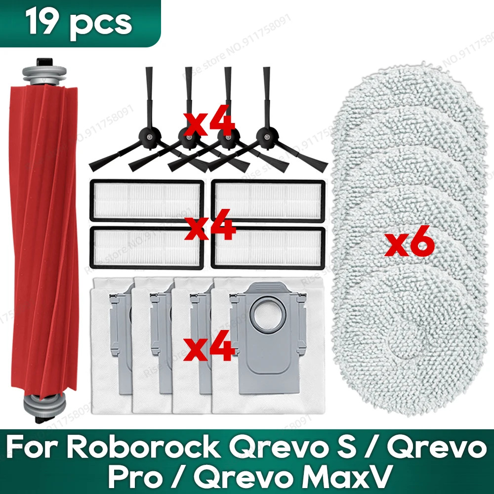 OSSIEAO Replacement Parts for Roborock Qrevo S Pro MaxV Plus Filter Brush