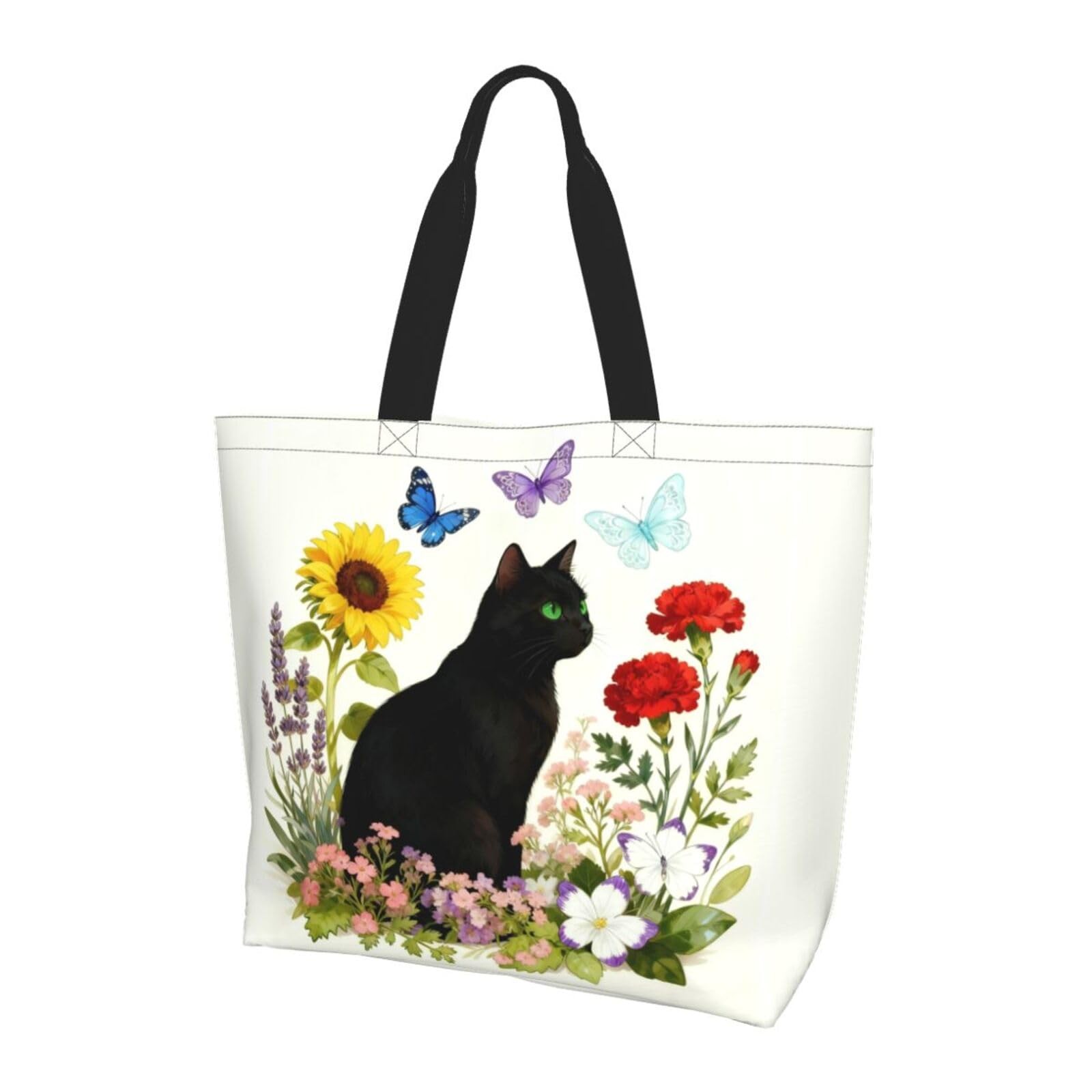 Large Canvas Tote Bag for Women – Reusable Grocery Bags with Inner Pocket Cas…