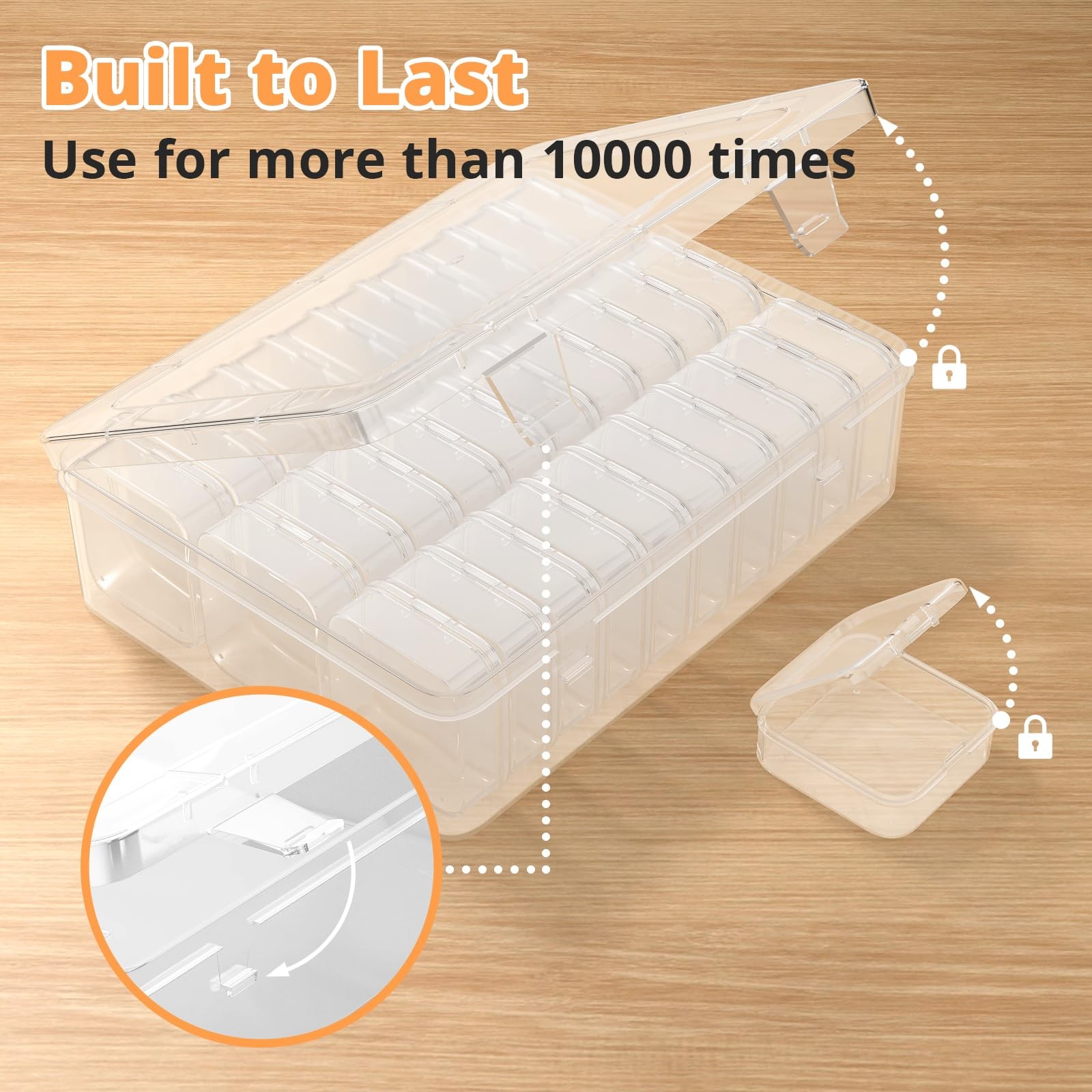Mathtoxyz Bead Organizer Box, 30Pcs Small Beads Organizers Clear – 1P,