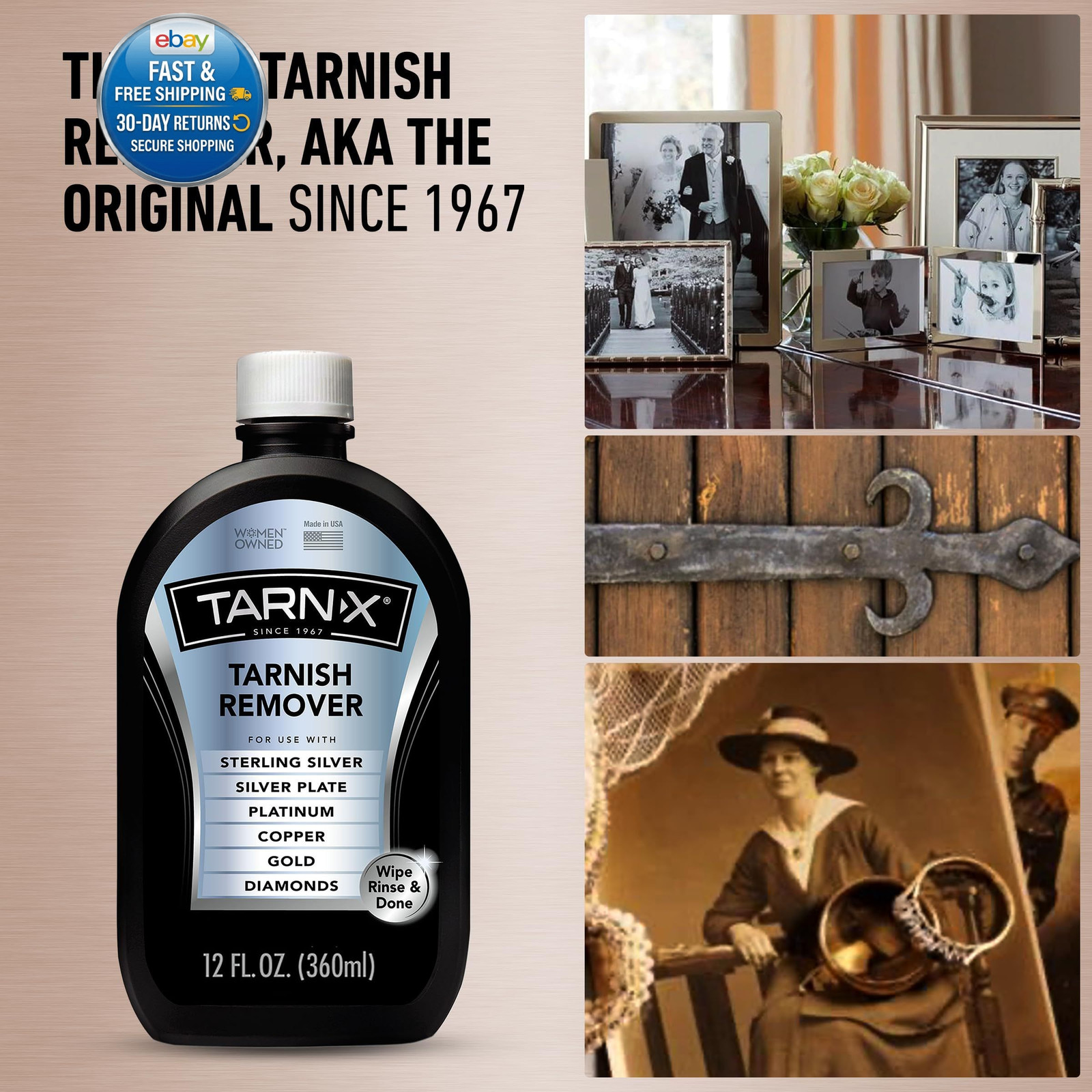 Tarnish Remover, 12 oz. Bottle, Platinum, 12 Fl Oz (Pack of 1), Multi