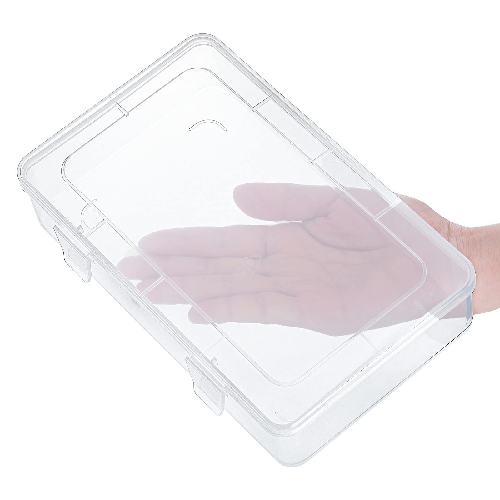 12 Pack Clear Plastic Storage Containers with Lids, 8 x 5 x 1.75 Inch Empty H…