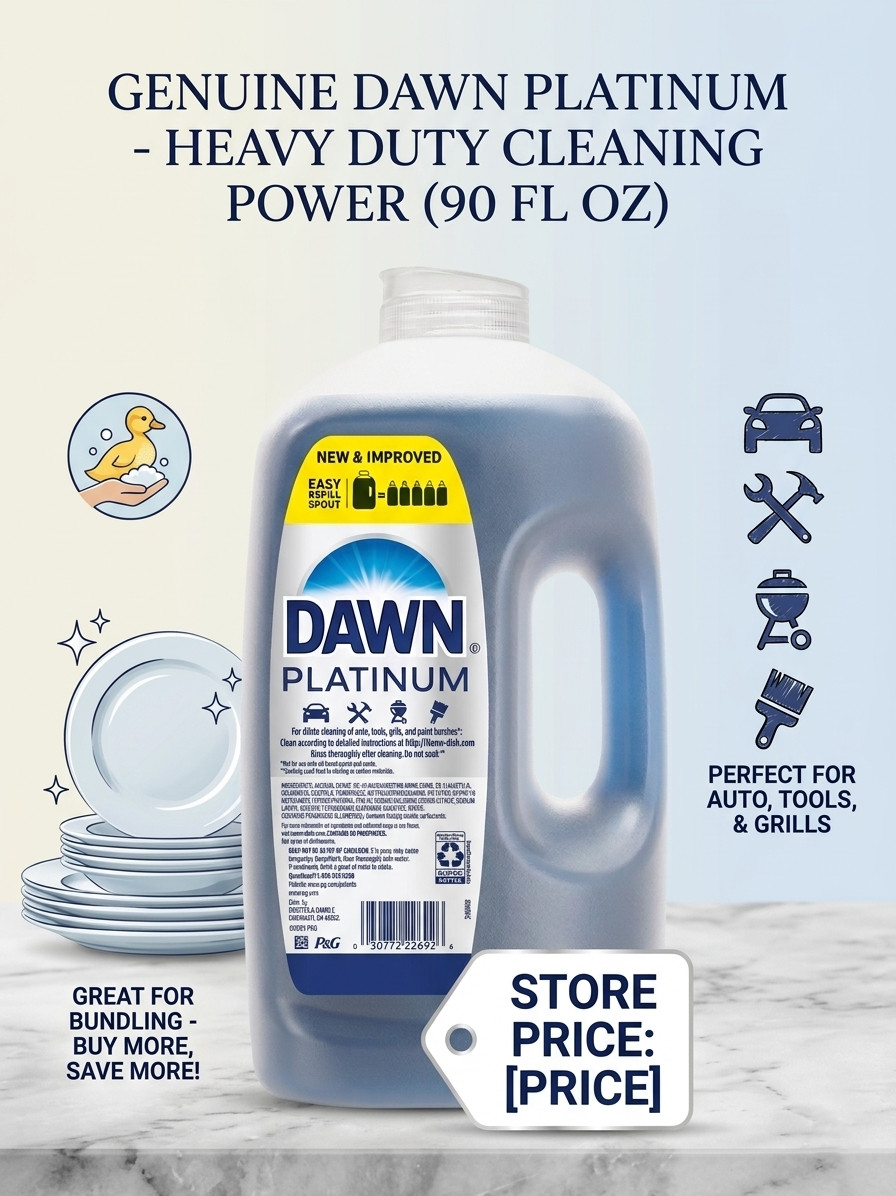 Dawn Platinum Dishwashing Liquid Dish Soap, Refreshing Rain 90 fl. oz.
