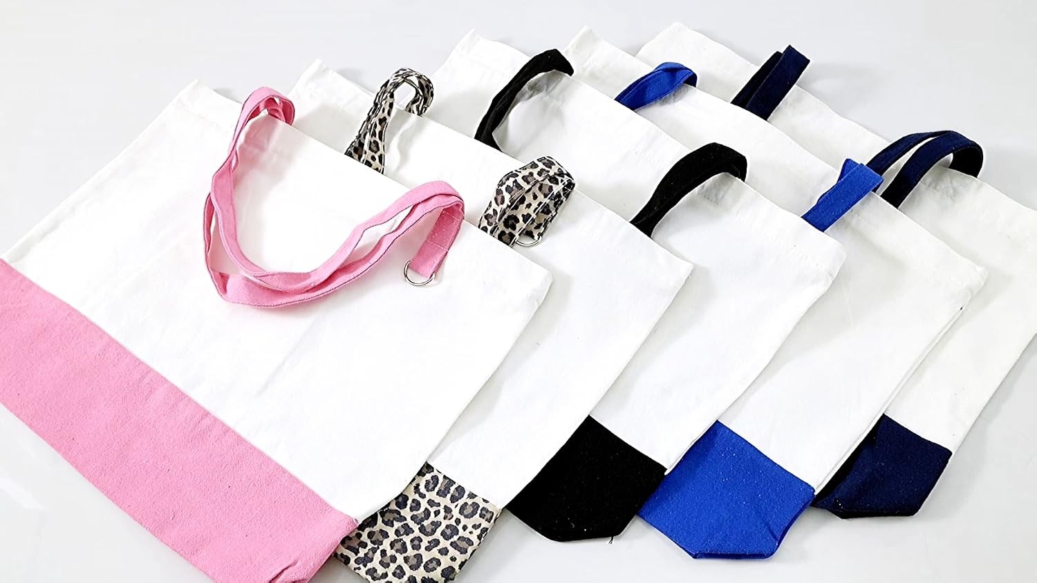 1 Pack Canvas Tote Bag with Zipper, Large Reusable Grocery Tote, Pink | Blank ba