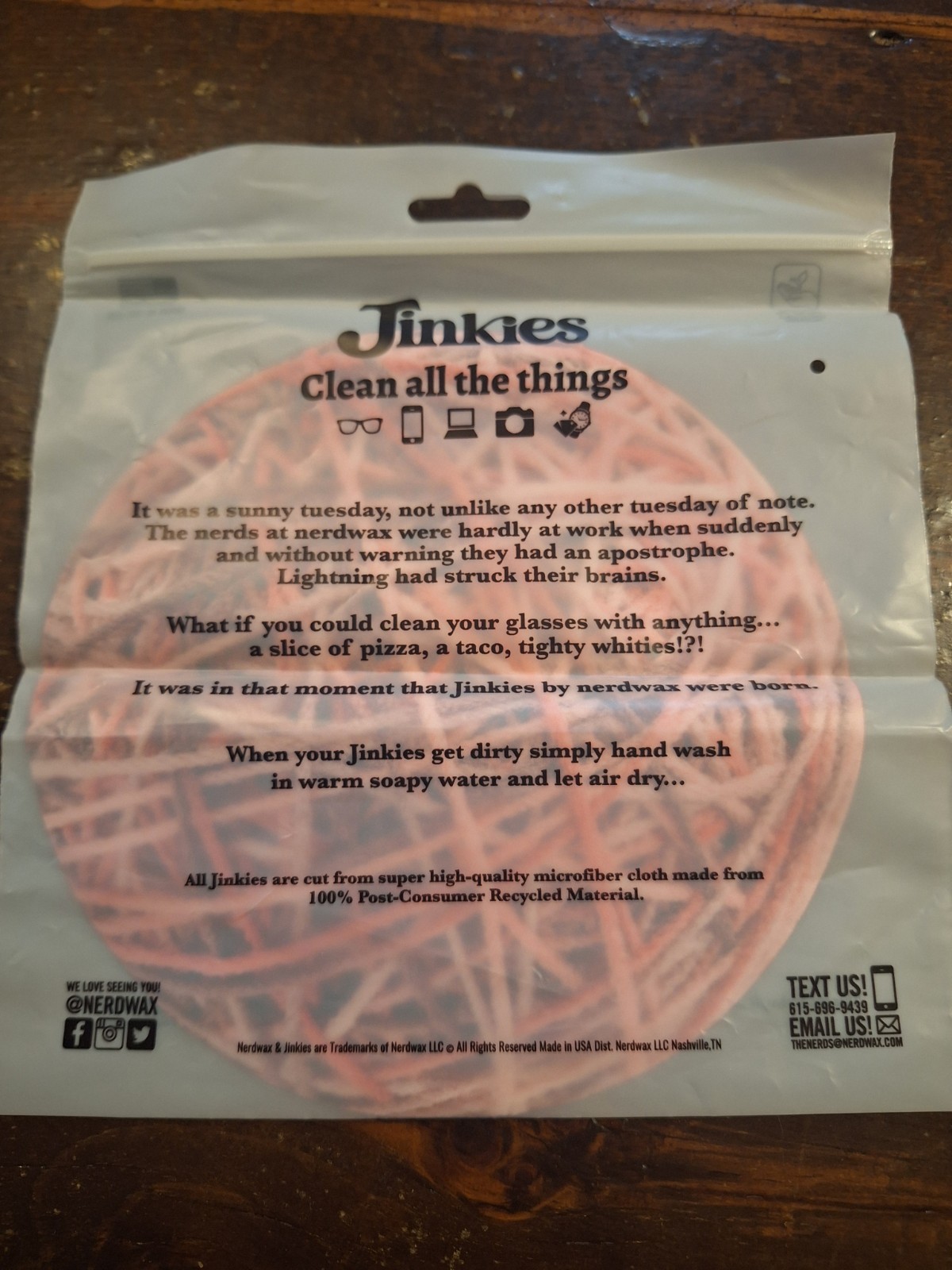 Jinkies Pink Microfiber Eyeglasses Cleaning Cloth Reusable, 105 Washes, 1 Pack