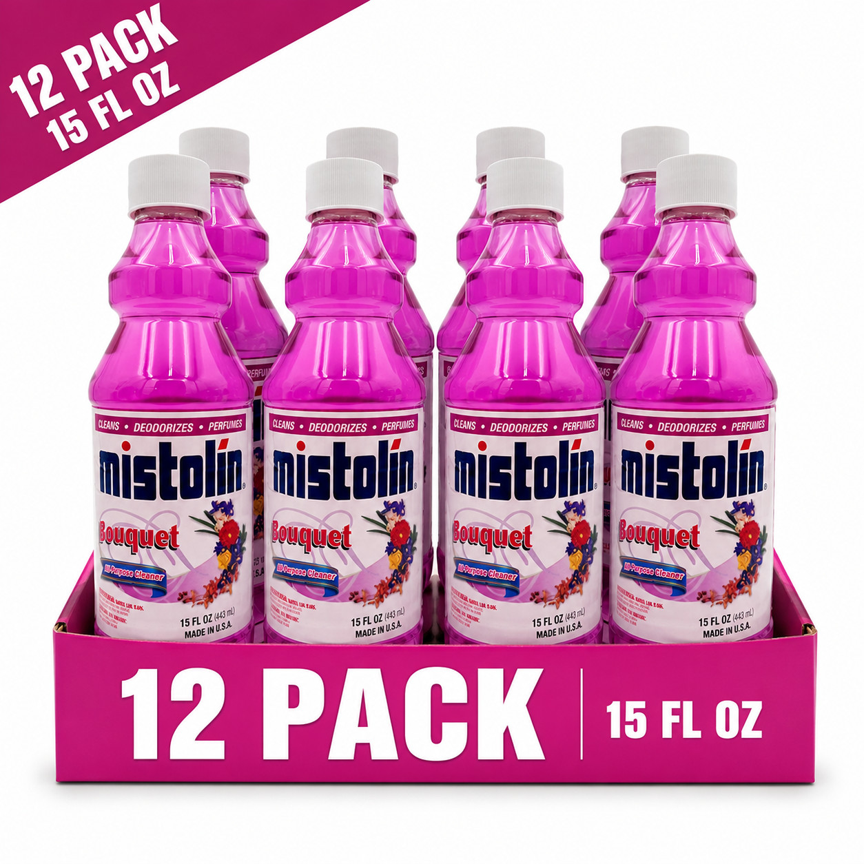 Mistolin Bouquet All Purpose Cleaner 15 fl oz Pack of 12 Concentrated Liquid
