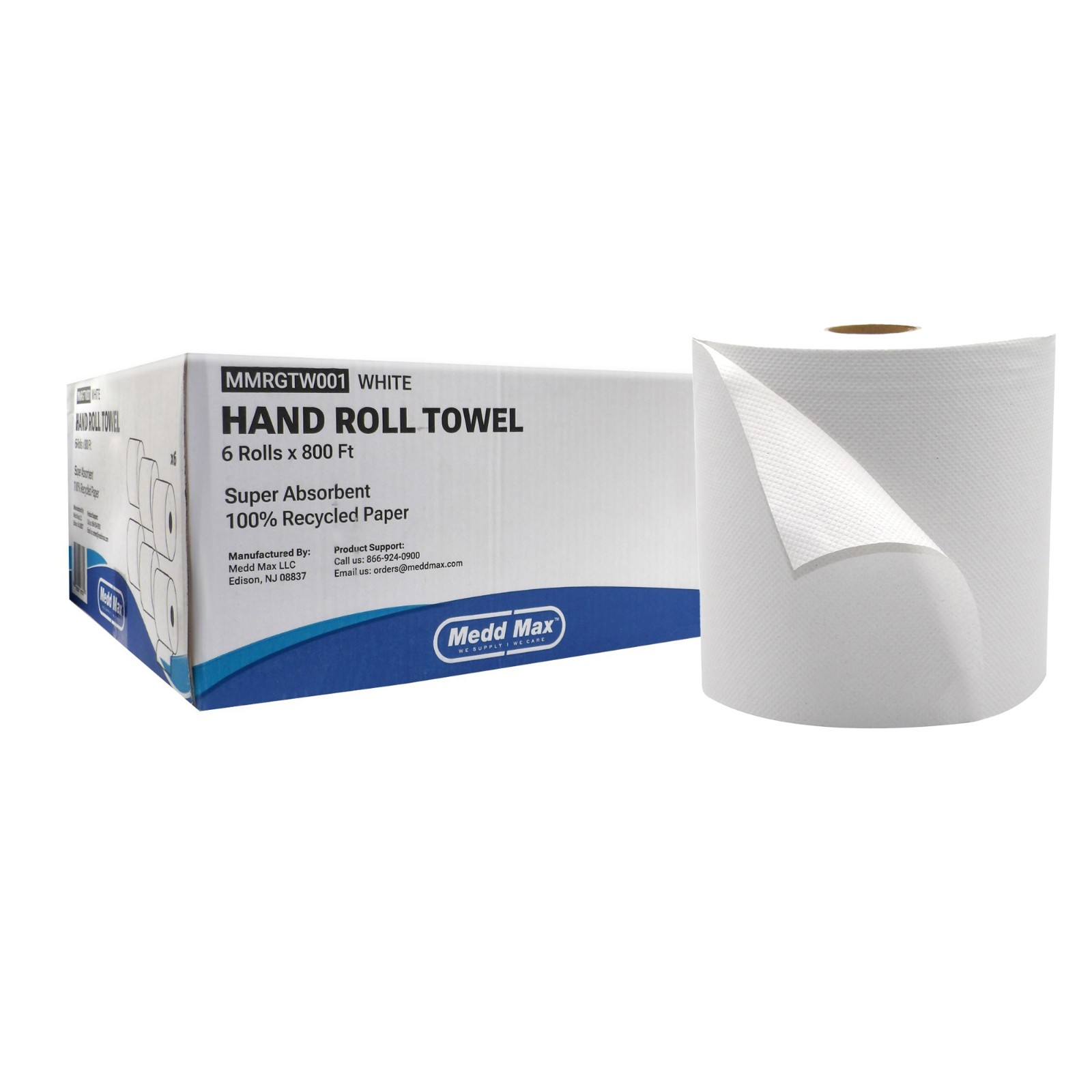 Paper Towel Toilet Tissue 1-Ply Hardwound Roll 7.75 x 800 feet/ Roll, 6 Rolls/Cs