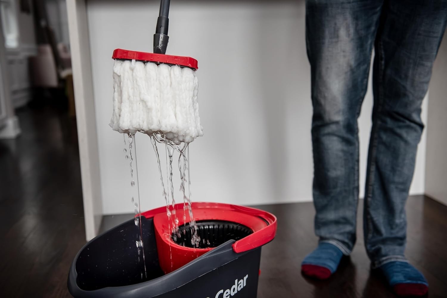 EasyWring Microfiber Spin Mop & Bucket Floor Cleaning System + 2 Extra Refill…