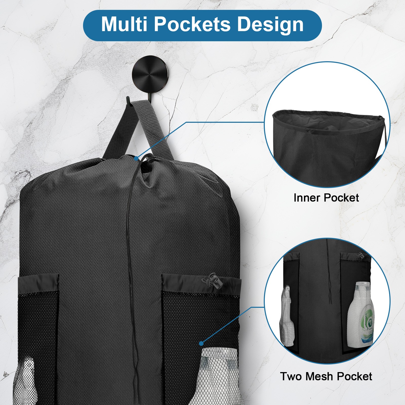 Heavy Duty 120L Laundry Bag Backpack 900D Oxford Waterproof for Cloth Organizer