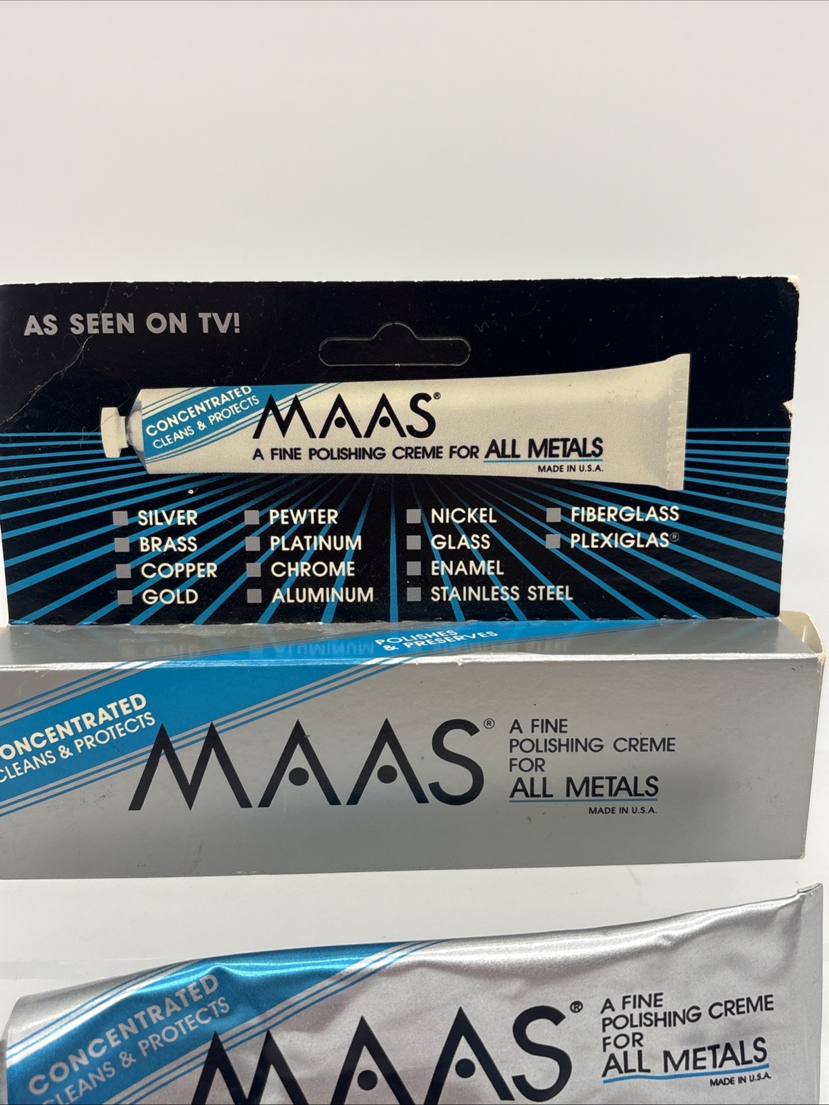MAAS All Metals Polish Cream 2 Oz Tube 94% Full With Box
