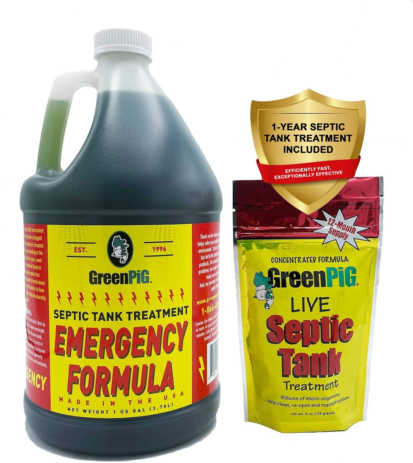 Green Pig Drain Field Cleaner, Septic Safe Clog 128 Fl Oz (Pack of 1)
