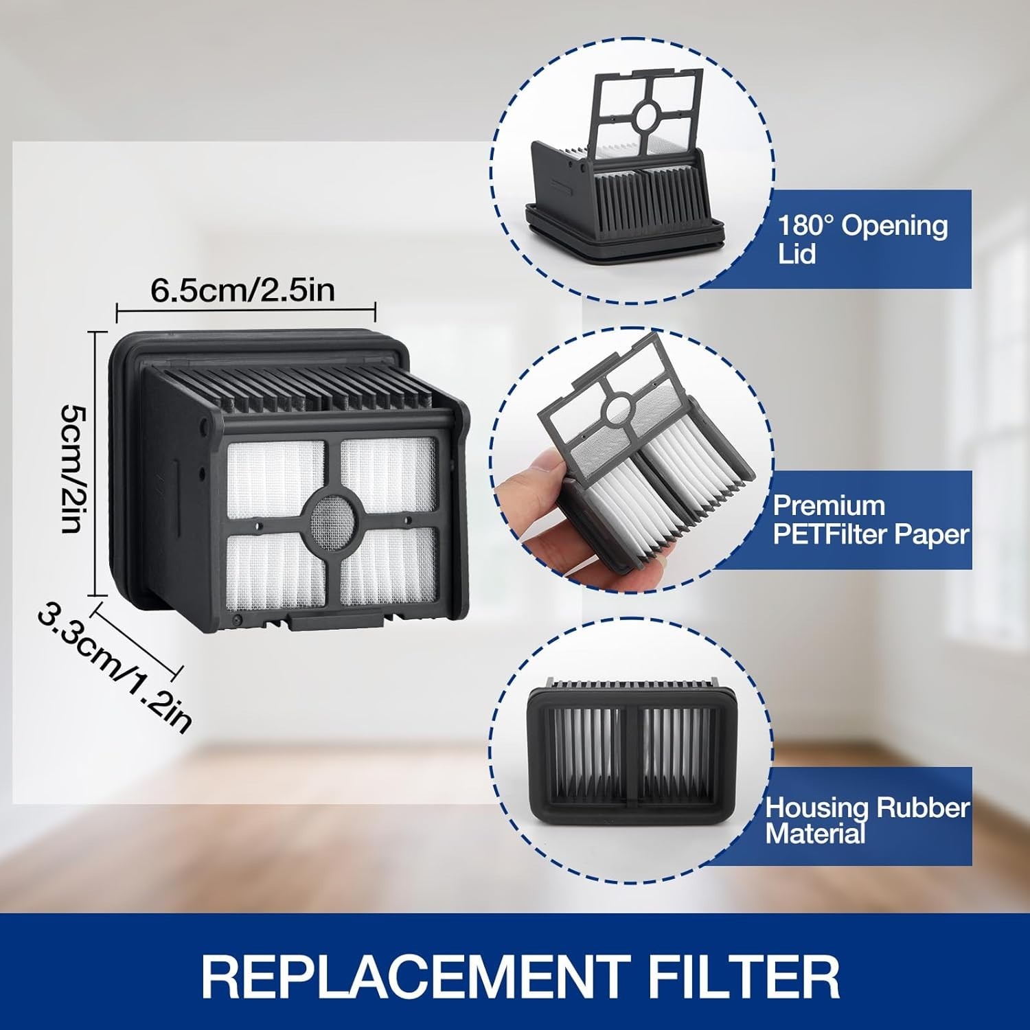 H12 Pro Roller Brush Replacement and HEPA Filter for Dreame H12 Pro, H12 Dual…