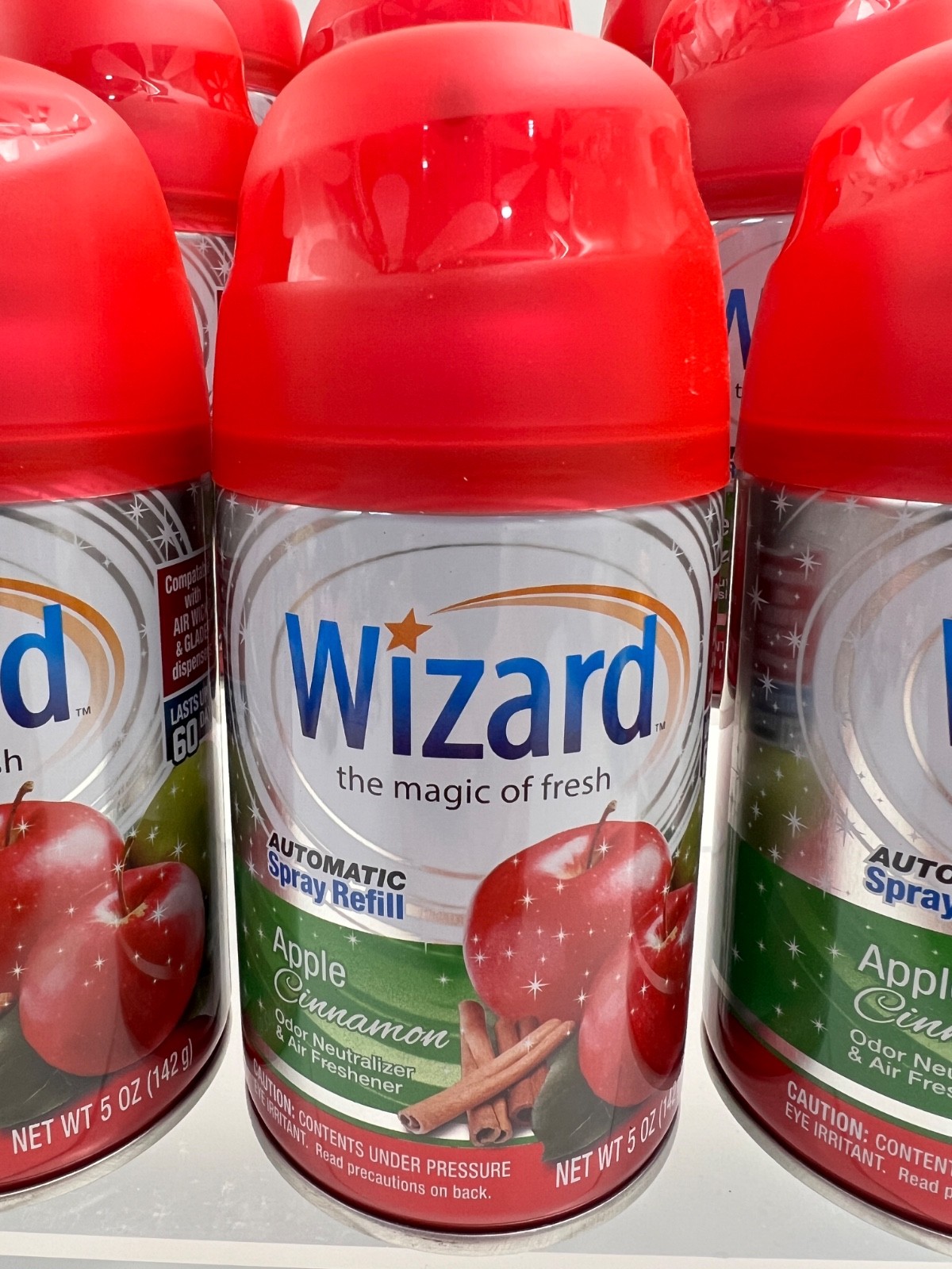 12 Wizard Automatic Spray Refills Apple Cinnamon 5 oz.