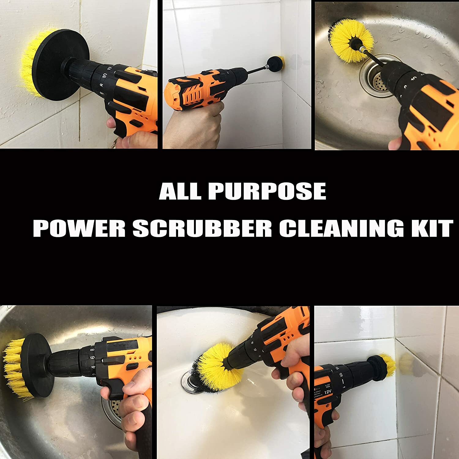 22 Pack Drill Brush Cleaning Kit Nylon Brushes & Scouring Pads for All Surfaces