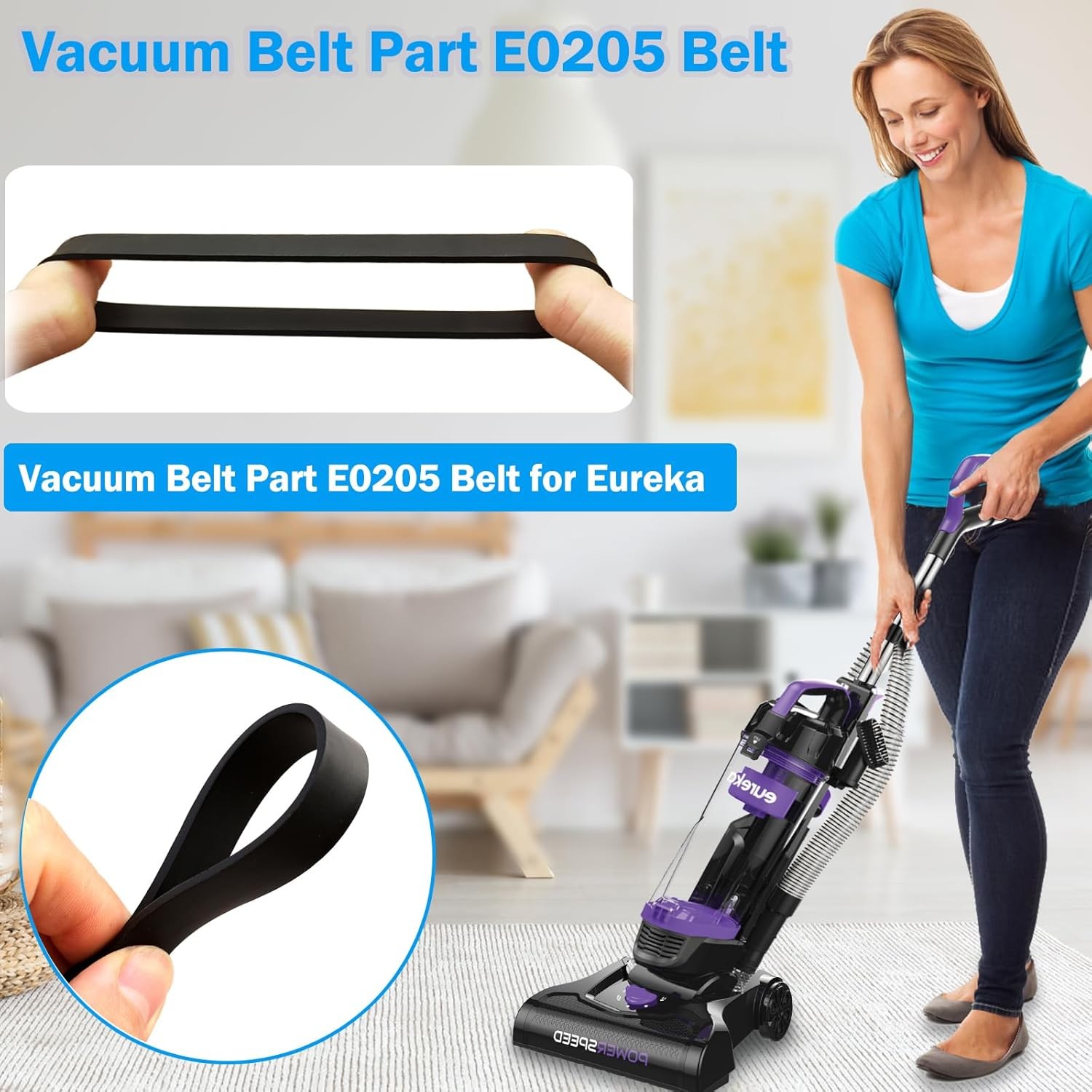Vacuum Belt for Eureka Power Speed Part E0205 Black