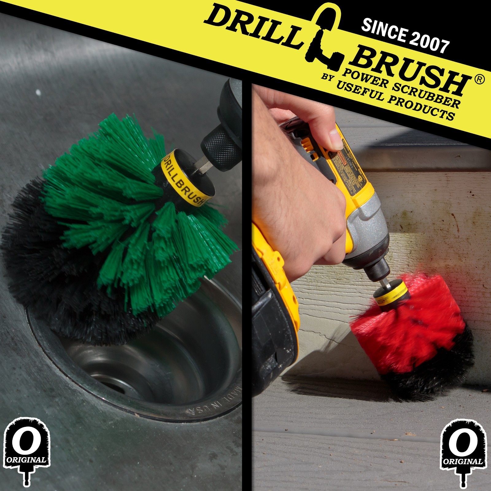 Drill Brush Cordless Drill Powered Brushes -Kitchen Surfaces -Patio, Deck,Garden