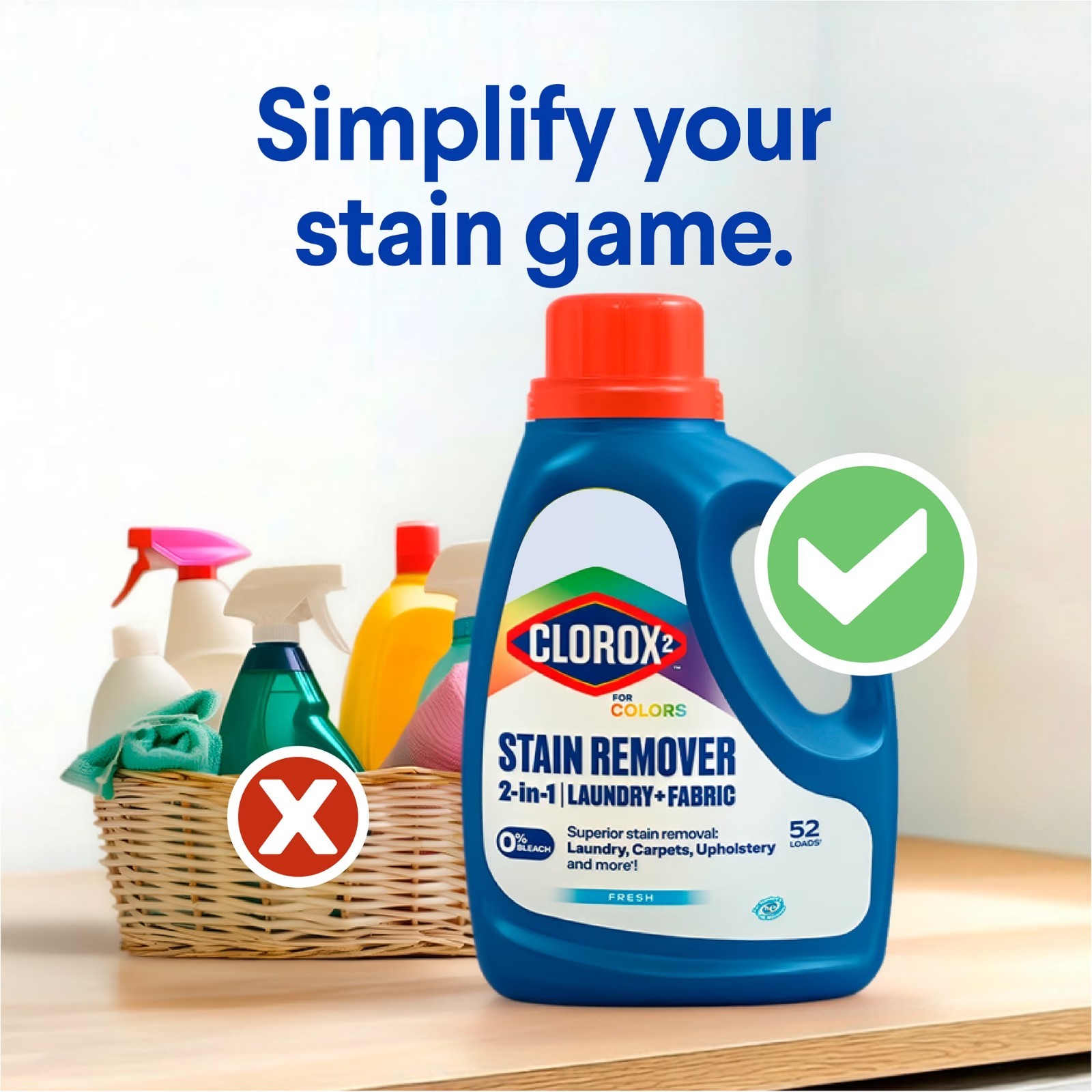 2 for Colors Stain Remover and Laundry Additive Bleach Free Original, 88 oz