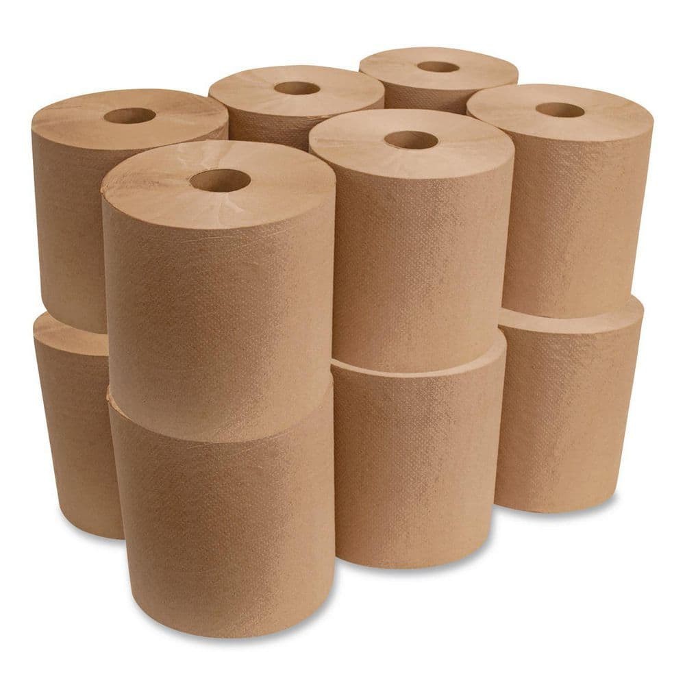 Hardwound Paper Towels 8″ x 300 Ft 1-Ply Brown Roll 12 Ct Commercial Tissue