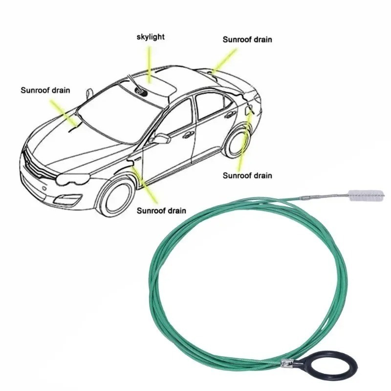 9.84FT Car Sunroof Drain Cleaning Tool Flexible Drain Brush Long Tube Cleaner US