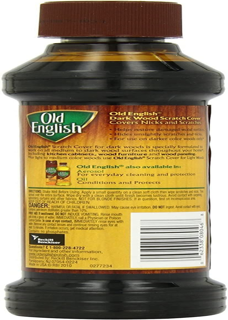 Old English 75144 Scratch Cover for Dark Woods, 8Oz Bottle, Wood Polish