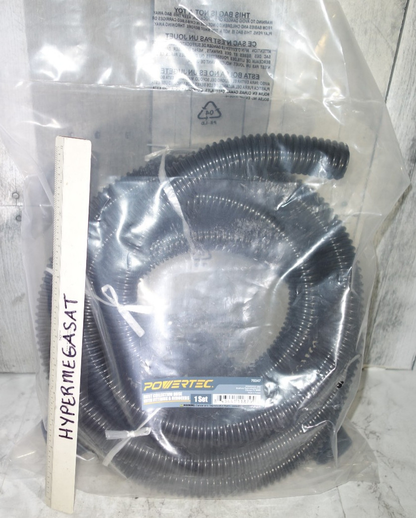 POWERTEC 70347 10 Ft. Dust Collection Hose Kit w/Adapters Woodworking Shop Vac